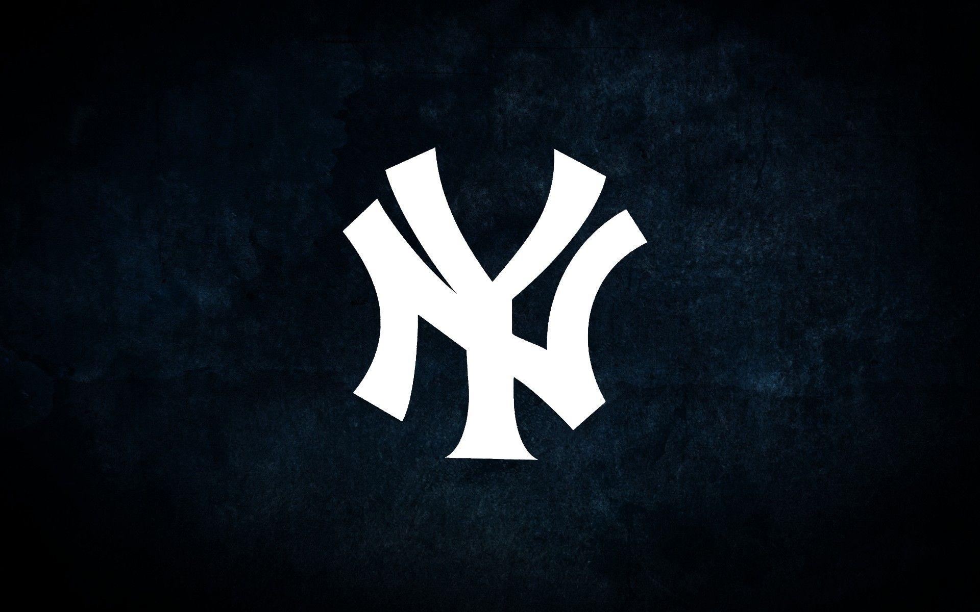 New York Yankees Logo On Blue Stained Background. HQ Wallpaper