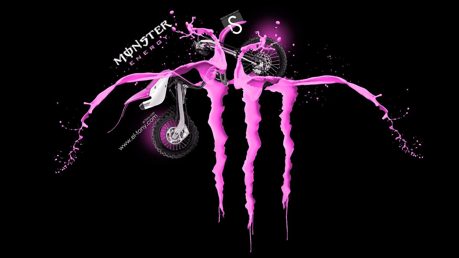 image For > Pink Monster Energy Logo Wallpaper
