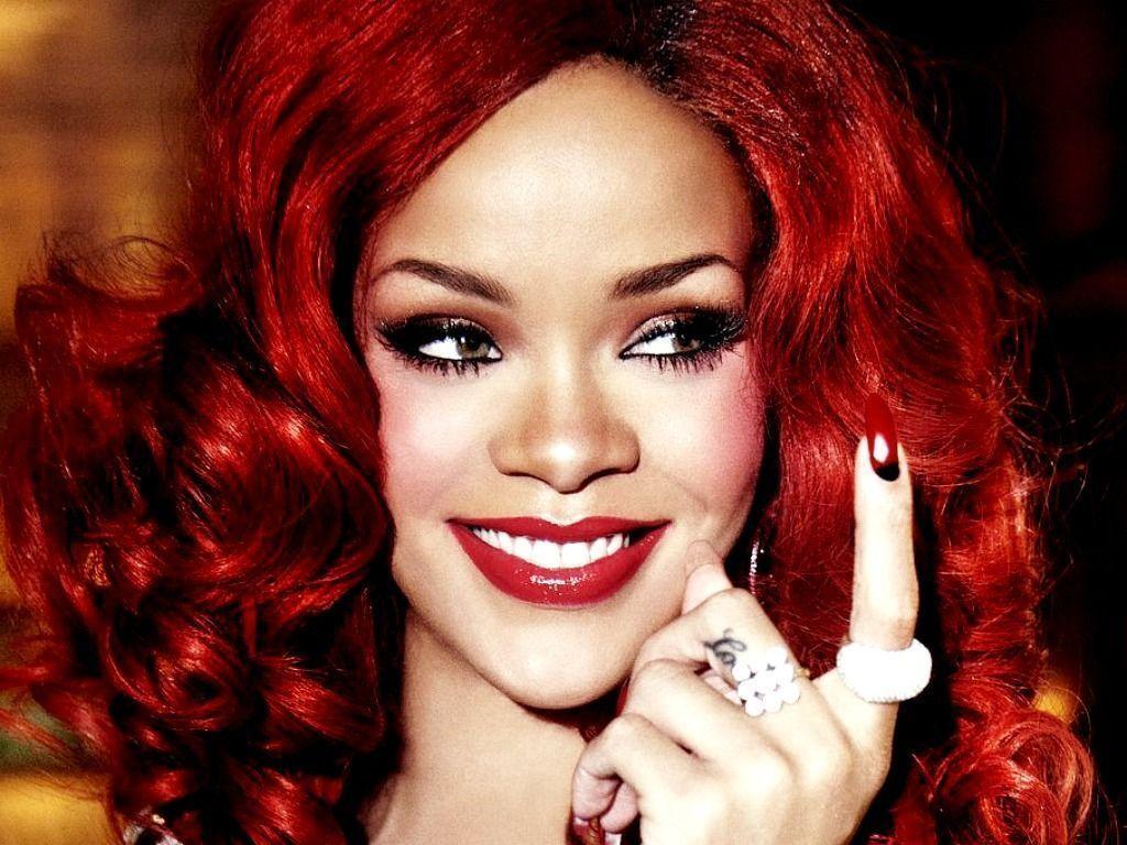 Download Rihanna Red Hair HD Wallpaper