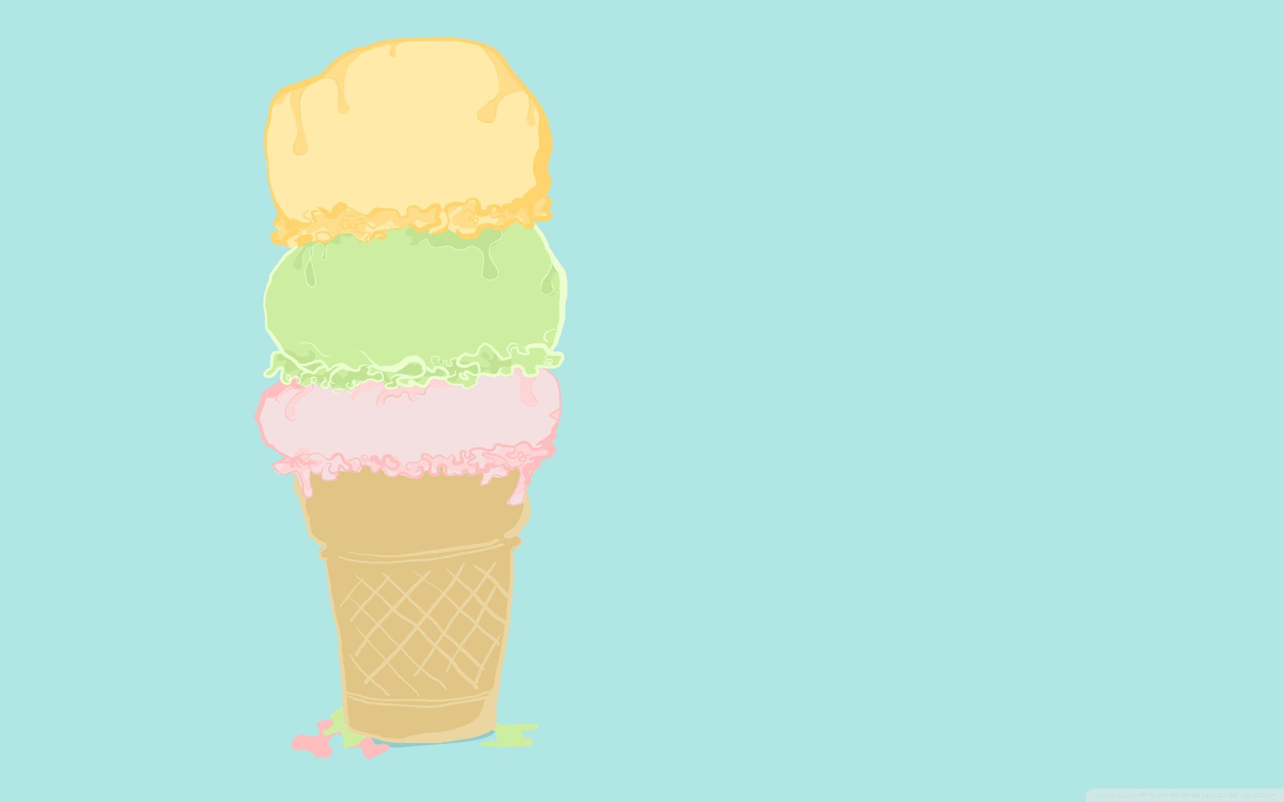 Wallpaper For > Cute Ice Cream Background