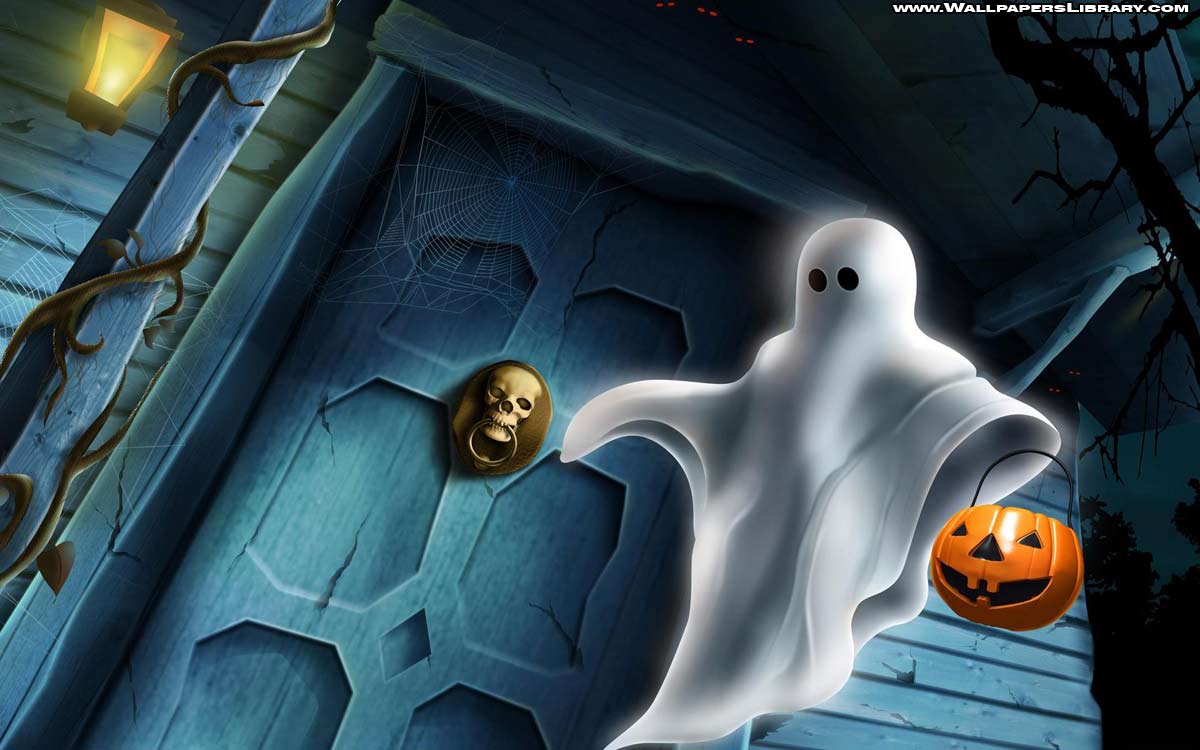 spooky halloween ghost wallpaper / halloween background