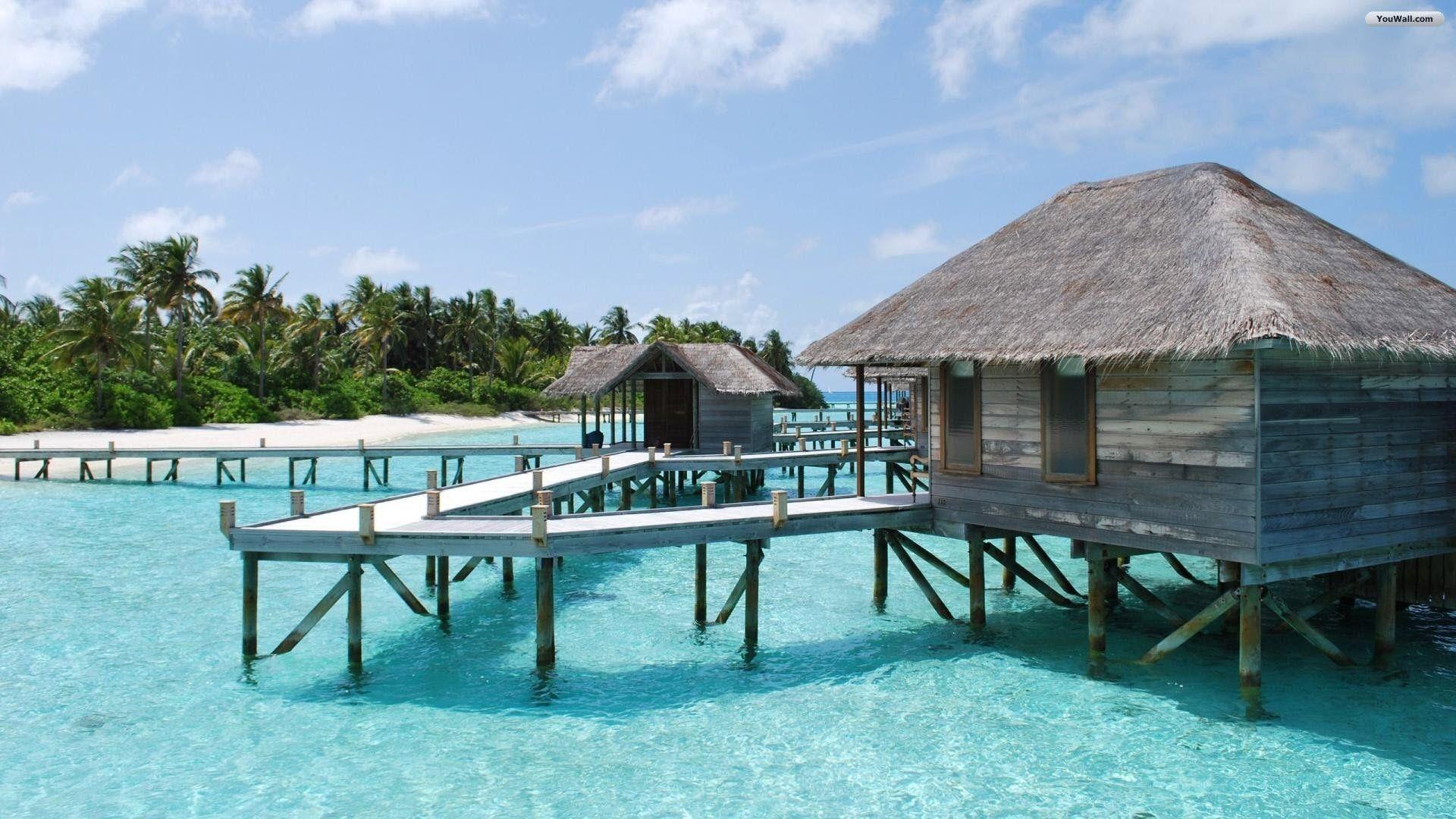 Maldives Beach Resort Wallpaper 1920x1080 px Free Download