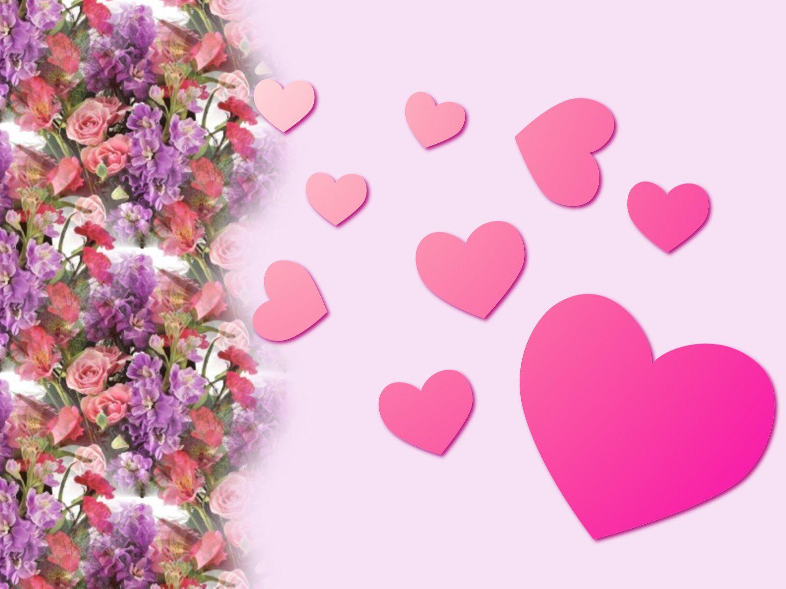Wallpaper For > Pink Heart Desktop Wallpaper