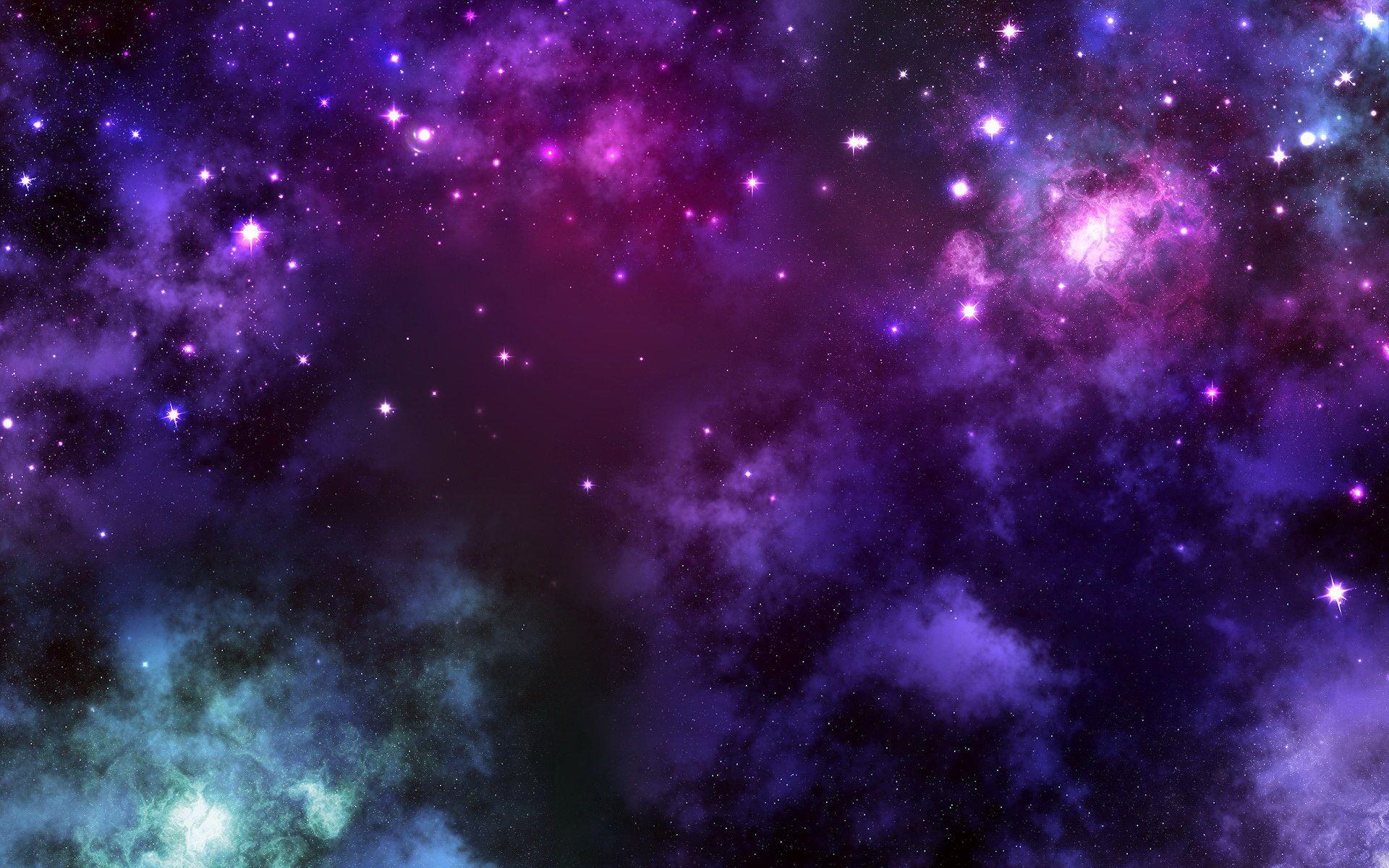 Download HD Purple Space Shining Stars Wallpaper. Space