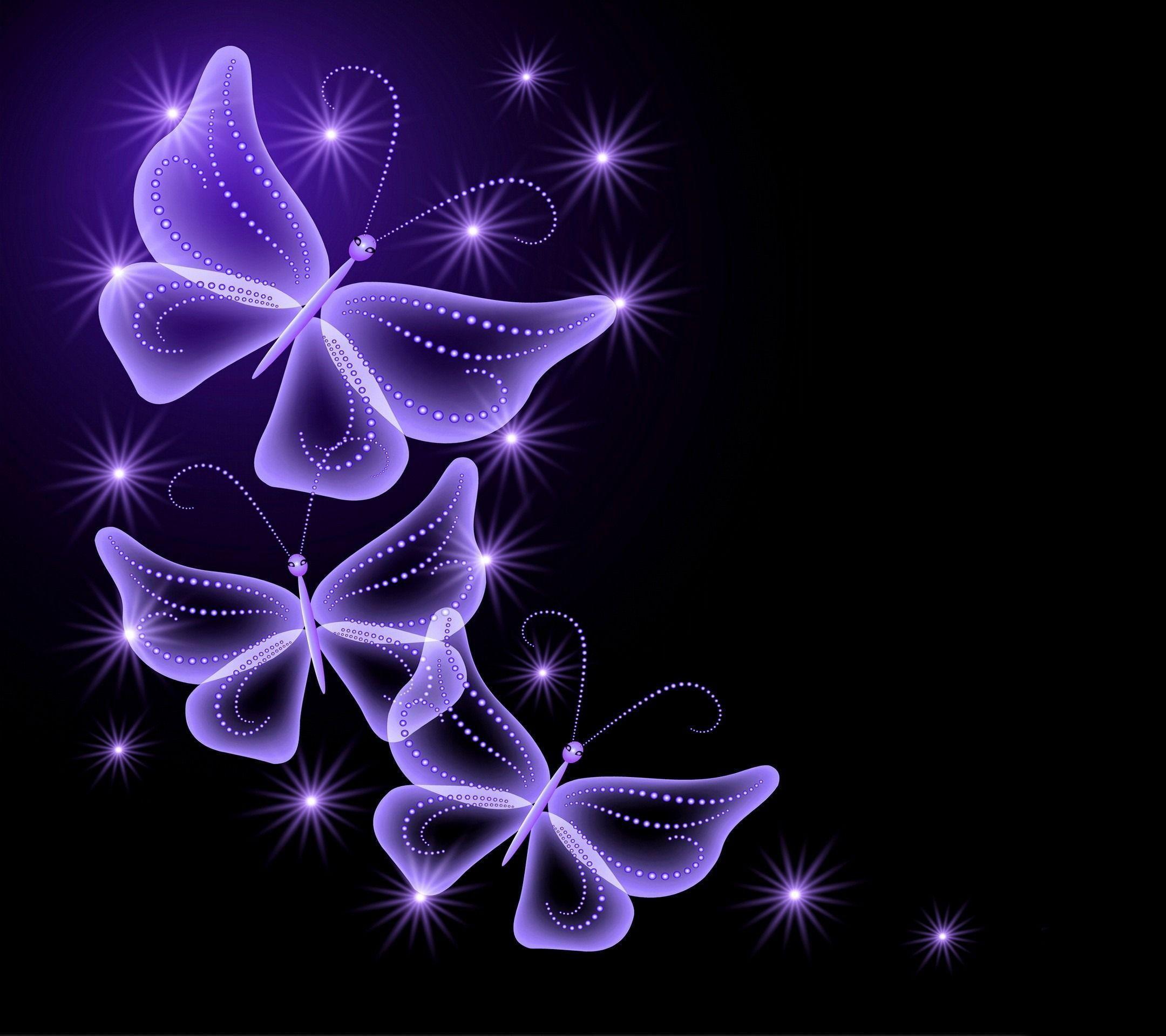 Purple Butterfly Background Image