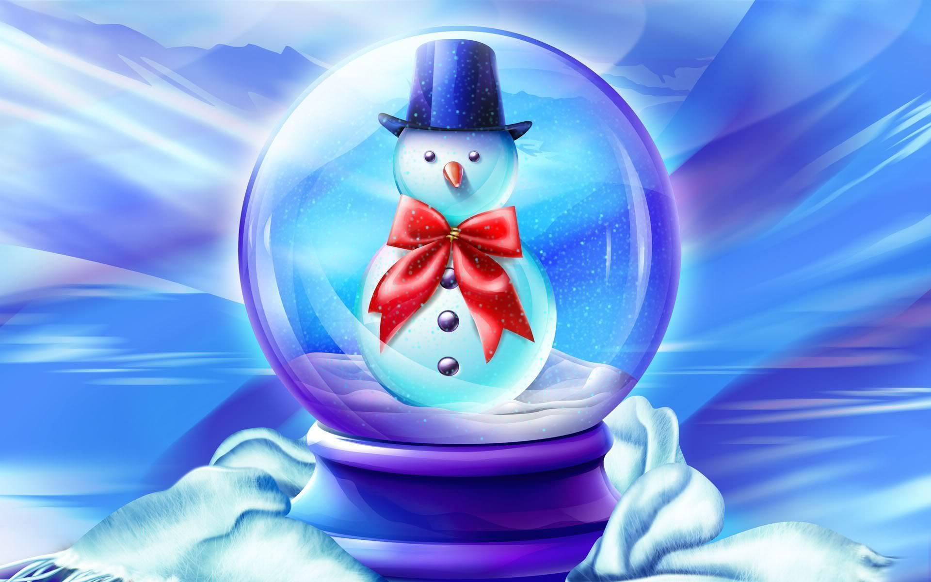 Snowman music box free desktop background wallpaper image