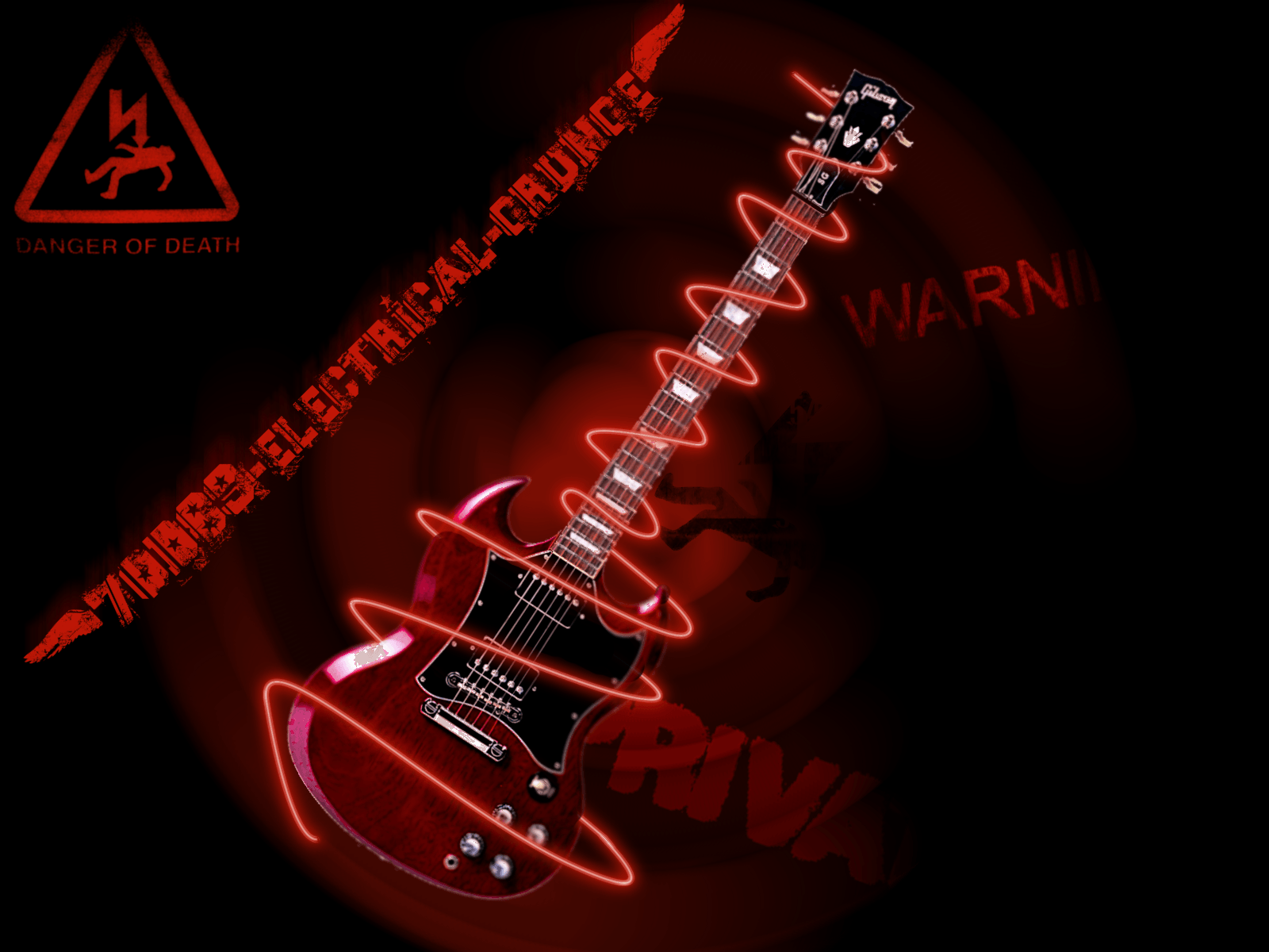 Download Electric red grunge guitar wallpaper on CrystalXP.net