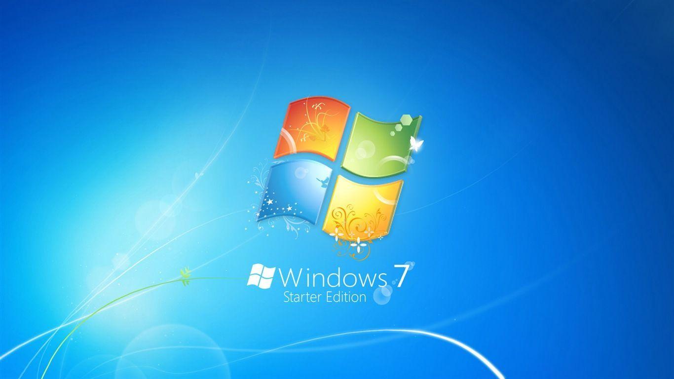 Windows7 theme blue background logo Wallpaperx768