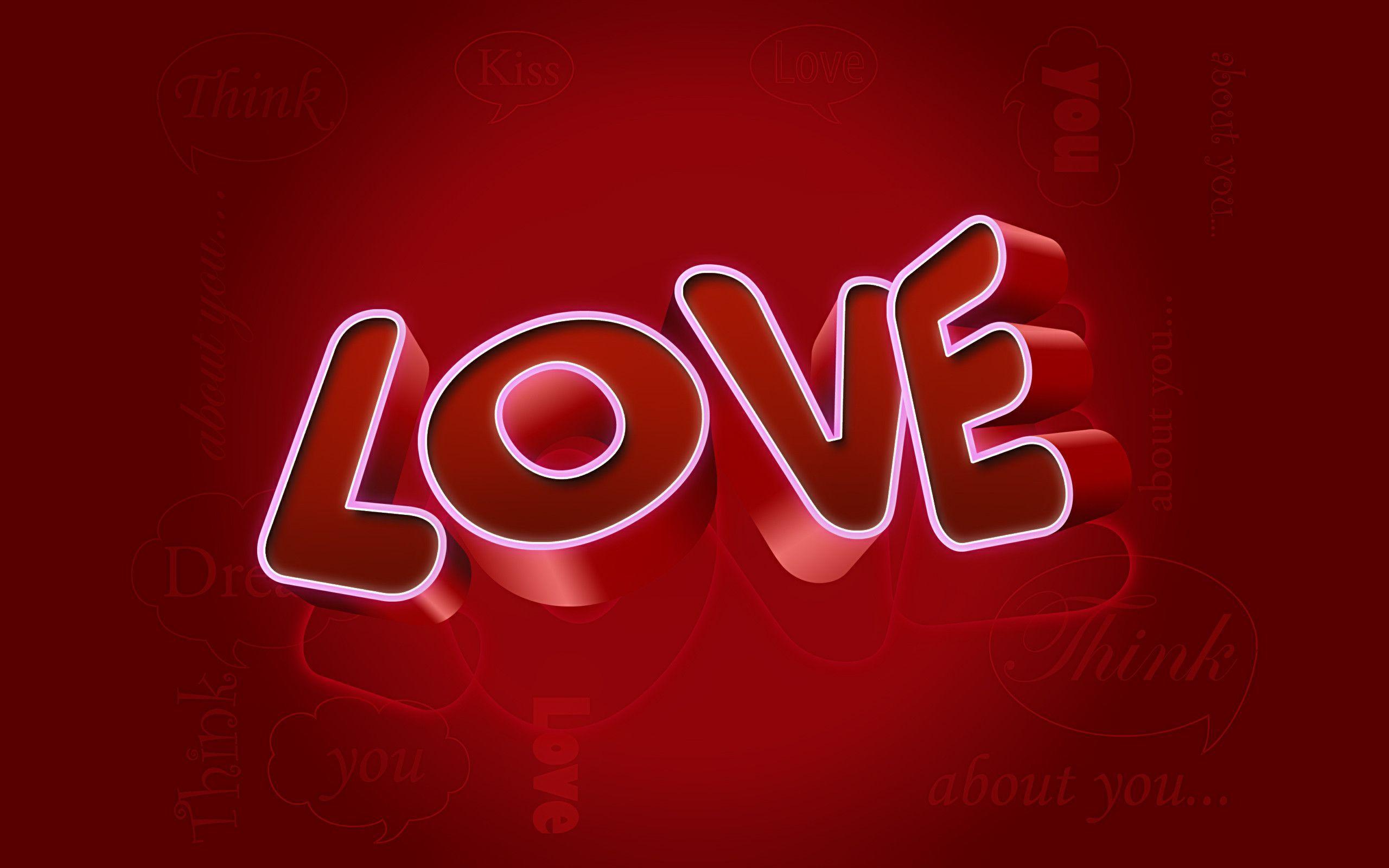 Cute 3D red Love HD Wallpaper. Paravu.com