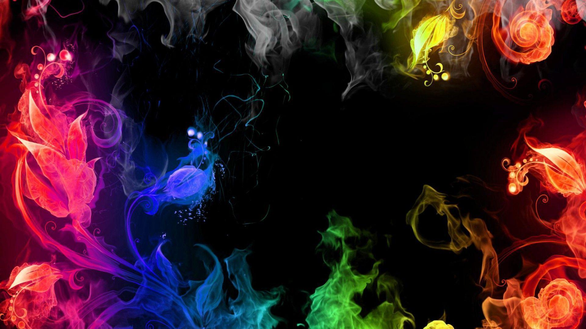 Dark Colorful 3D Desktop Background HD Wallpaper