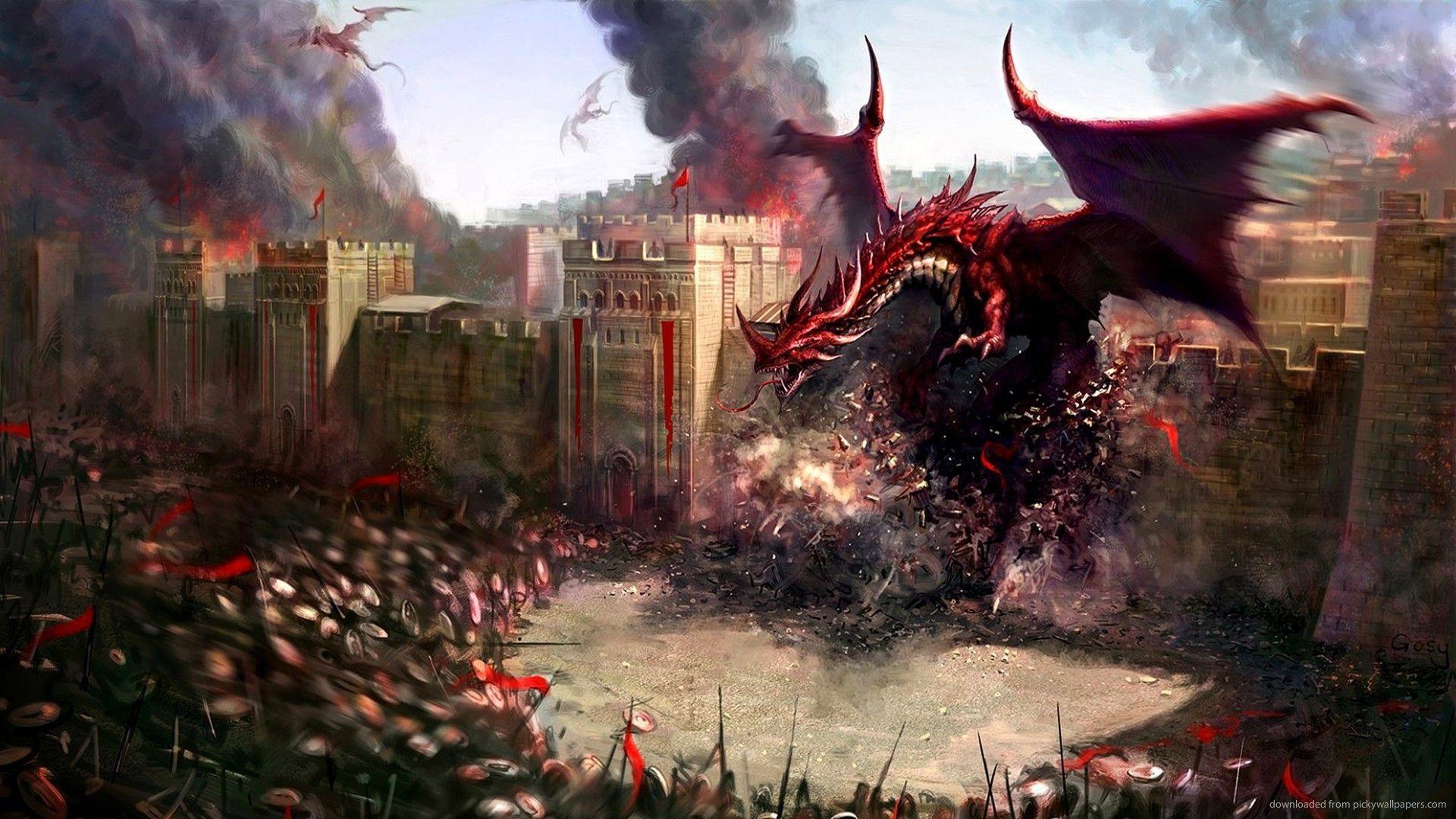Download 1920x1080 Attack Of The Red Dragon Wallpaper