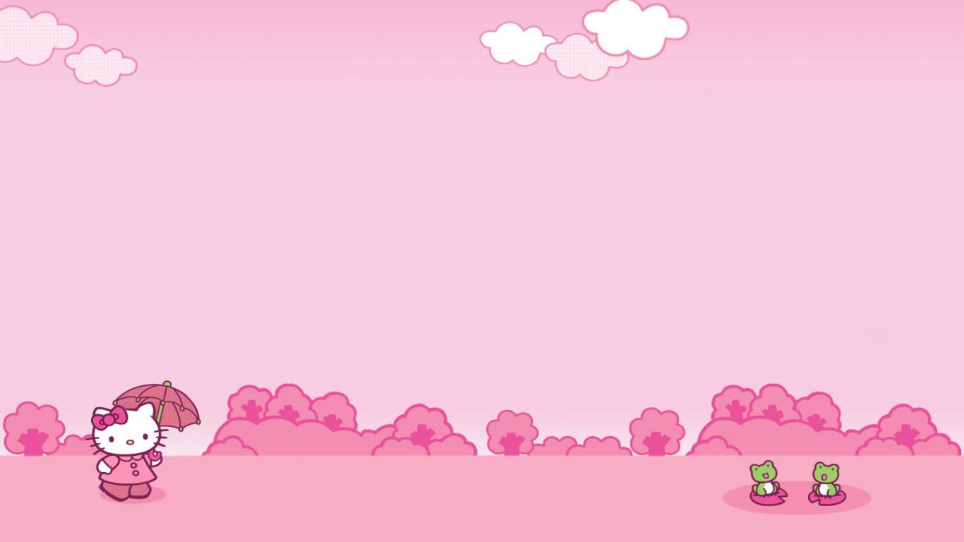 Download Free Pink Hello Kitty Wallpaper 1366x768. HD Wallpaper