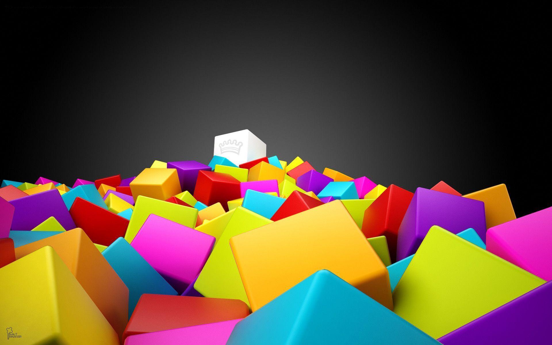 Abstract 3D Colorful Squares Desktop WallPaper HD