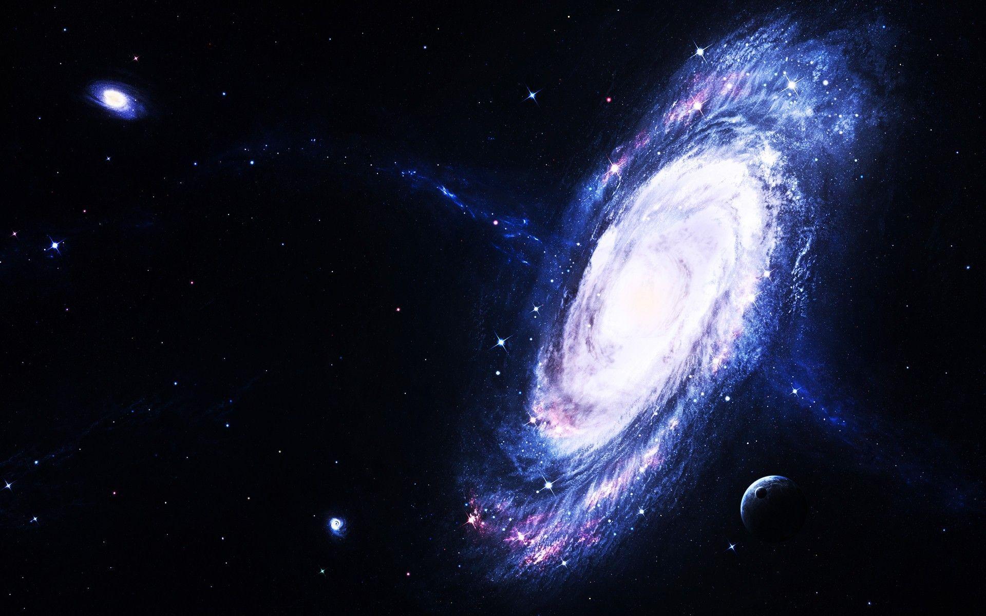 Spiral galaxy in space wallpaper and image
