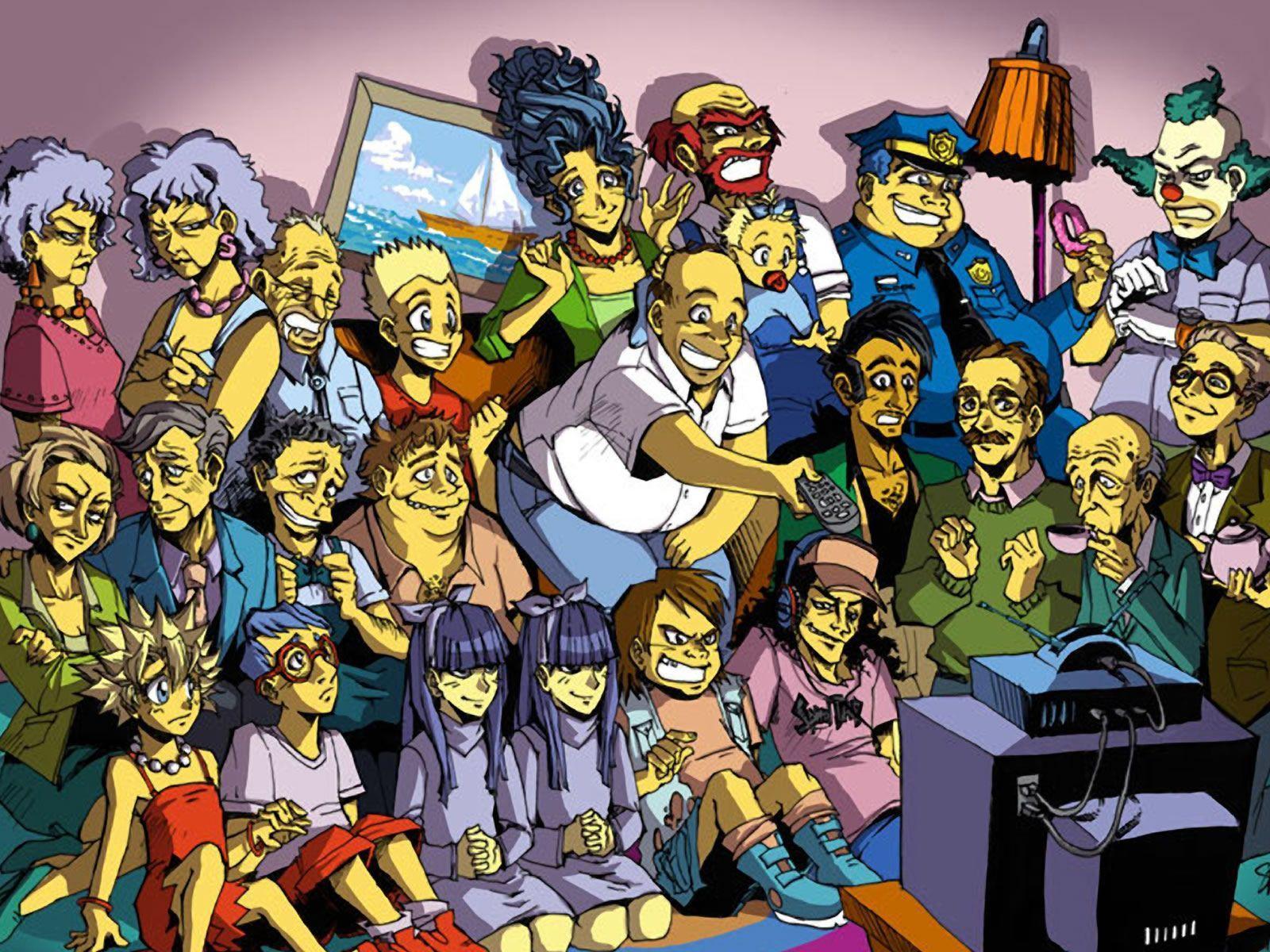 The Simpsons Picture Of Characters Computer Wallpaper 1920×1080