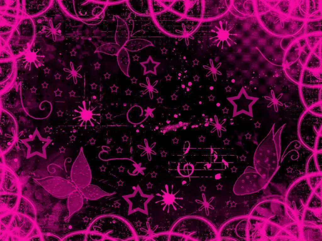 Wallpaper For > Pink And Black Butterfly Wallpaper