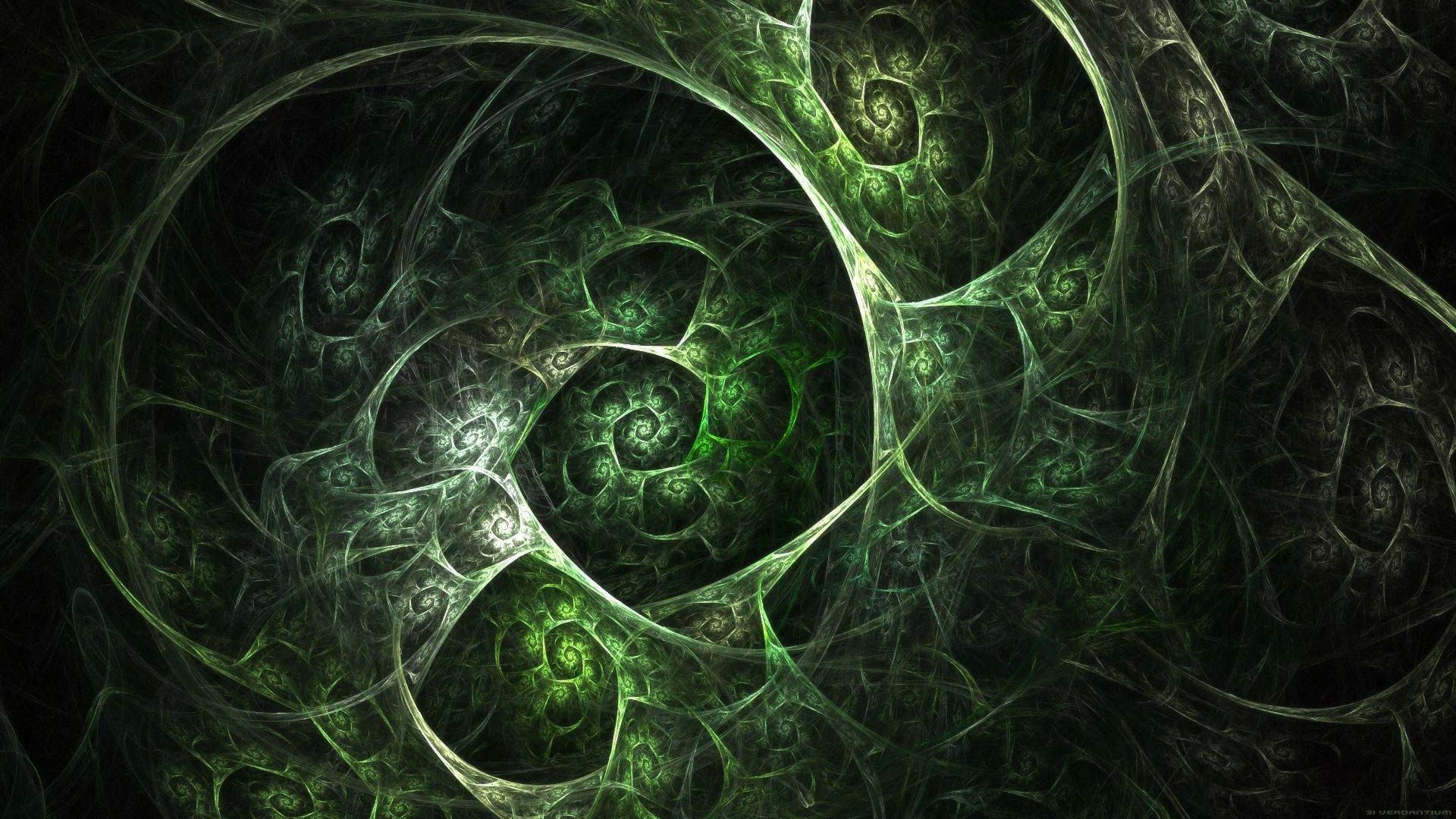 green fractal wallpaper HD