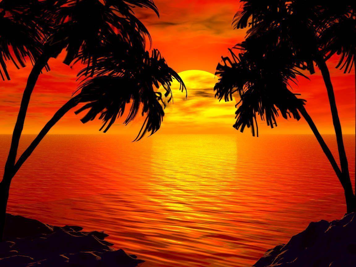 Tropical Island Sunset Wallpapers Wallpaper Cave