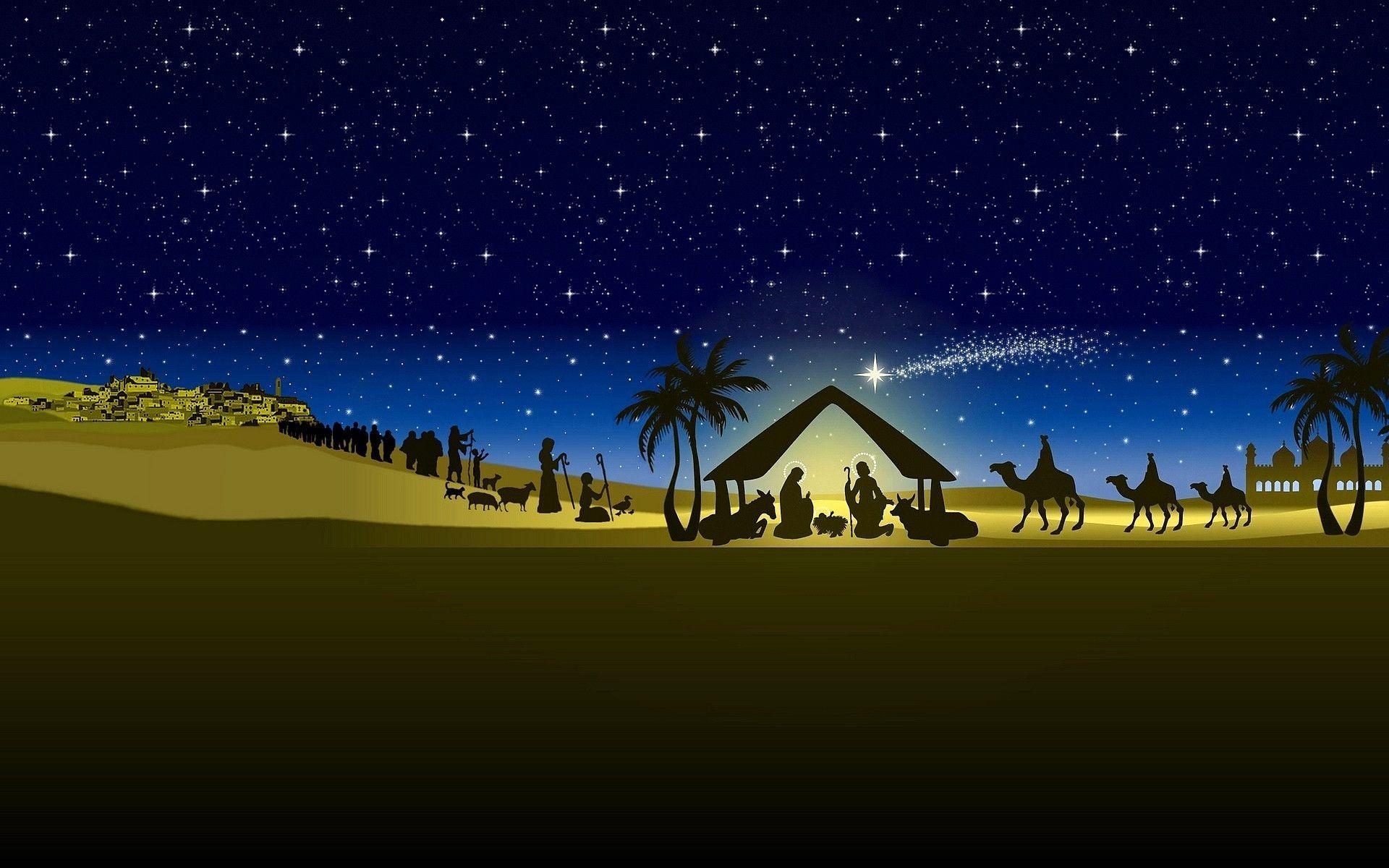 Wallpaper For > Merry Christmas Nativity Background