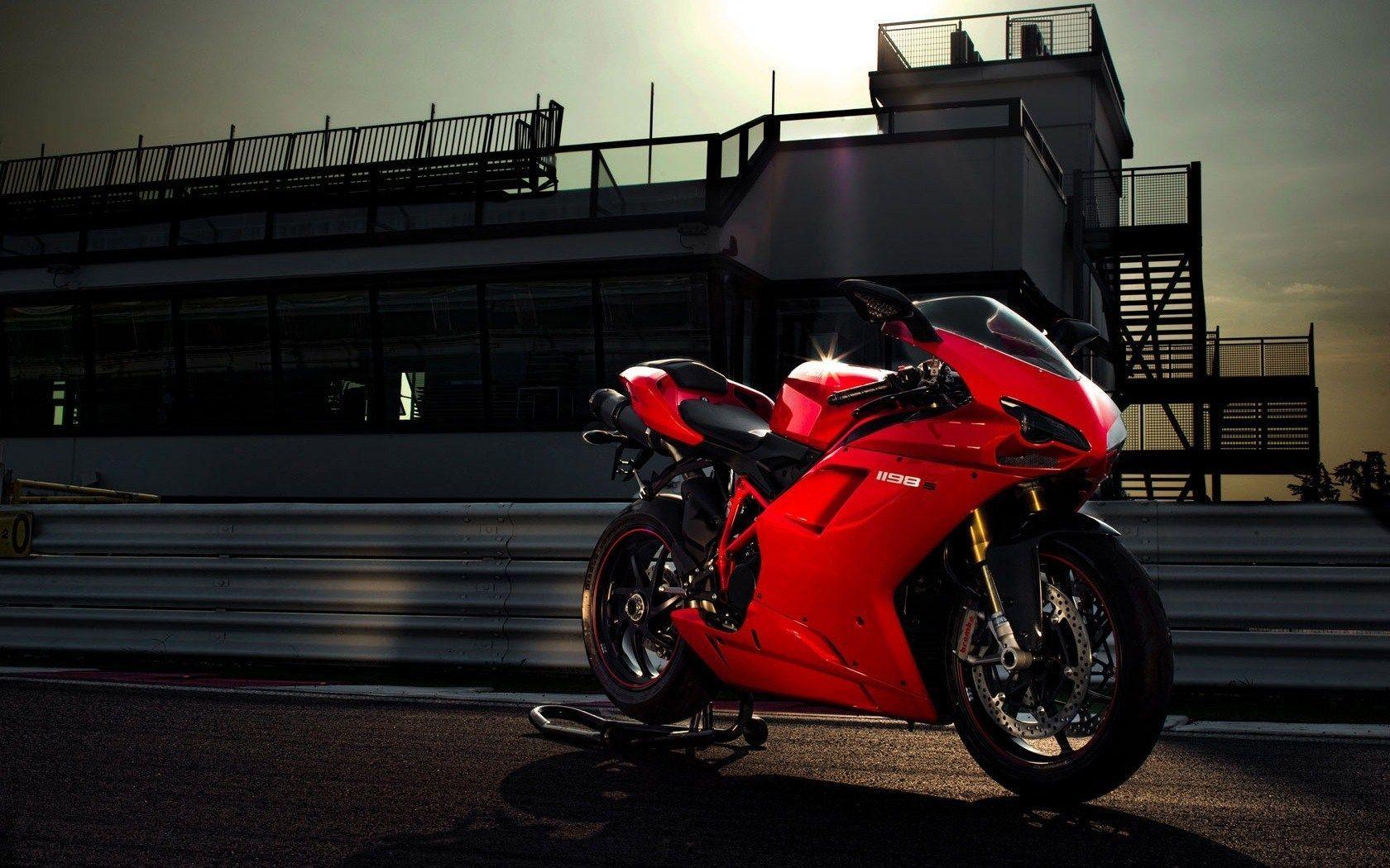 Racing Track Red Ducati 1198s Motorcycle Hd Wallpaper Background