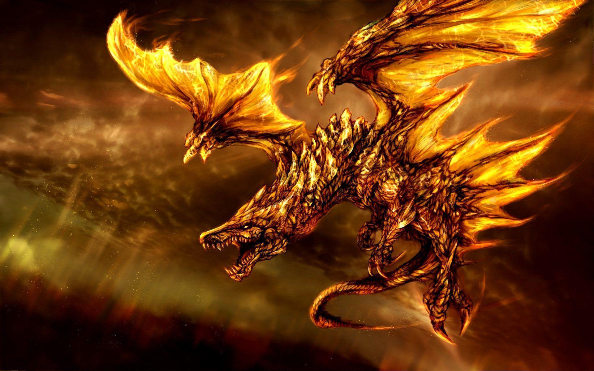 3D Fire Dragon Desktop Wallpaper Wallpaper