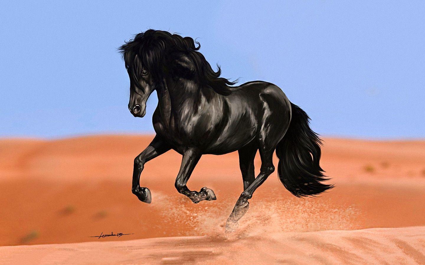 Black horse art Wallpaper