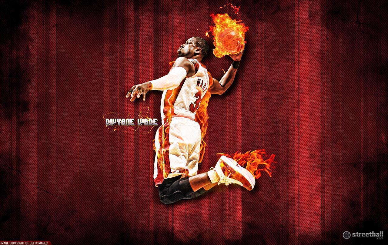 Dwyane Wade Miami Heat Fire Wallpaper