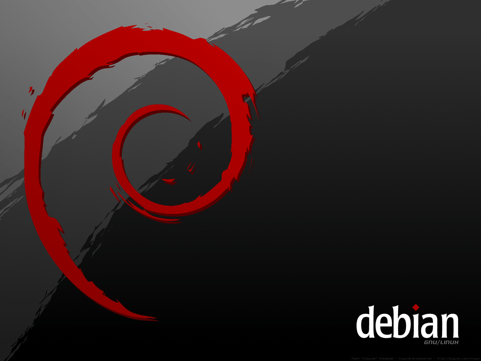 The Swirl of Debian" wallpaper at klowner