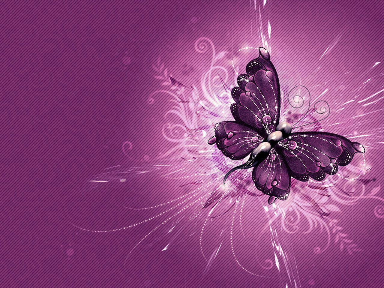 Wallpaper For > Pink Butterfly Background Designs