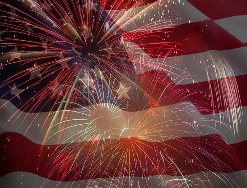 Free July 4 Collage Flag And Fireworks Background. Twitter