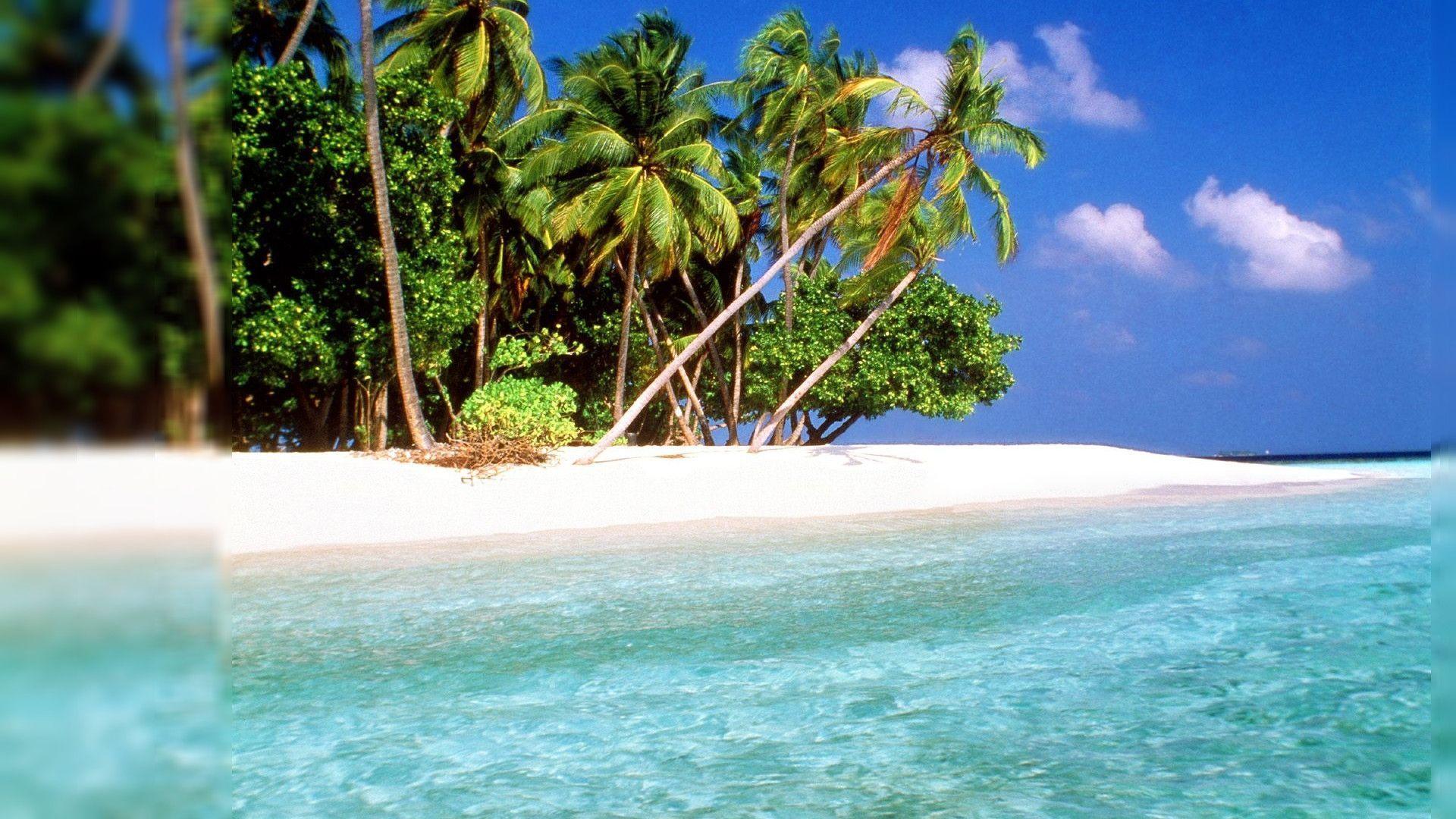 Excellent Tropical Island Beach Desktop Background HD Wallpaper