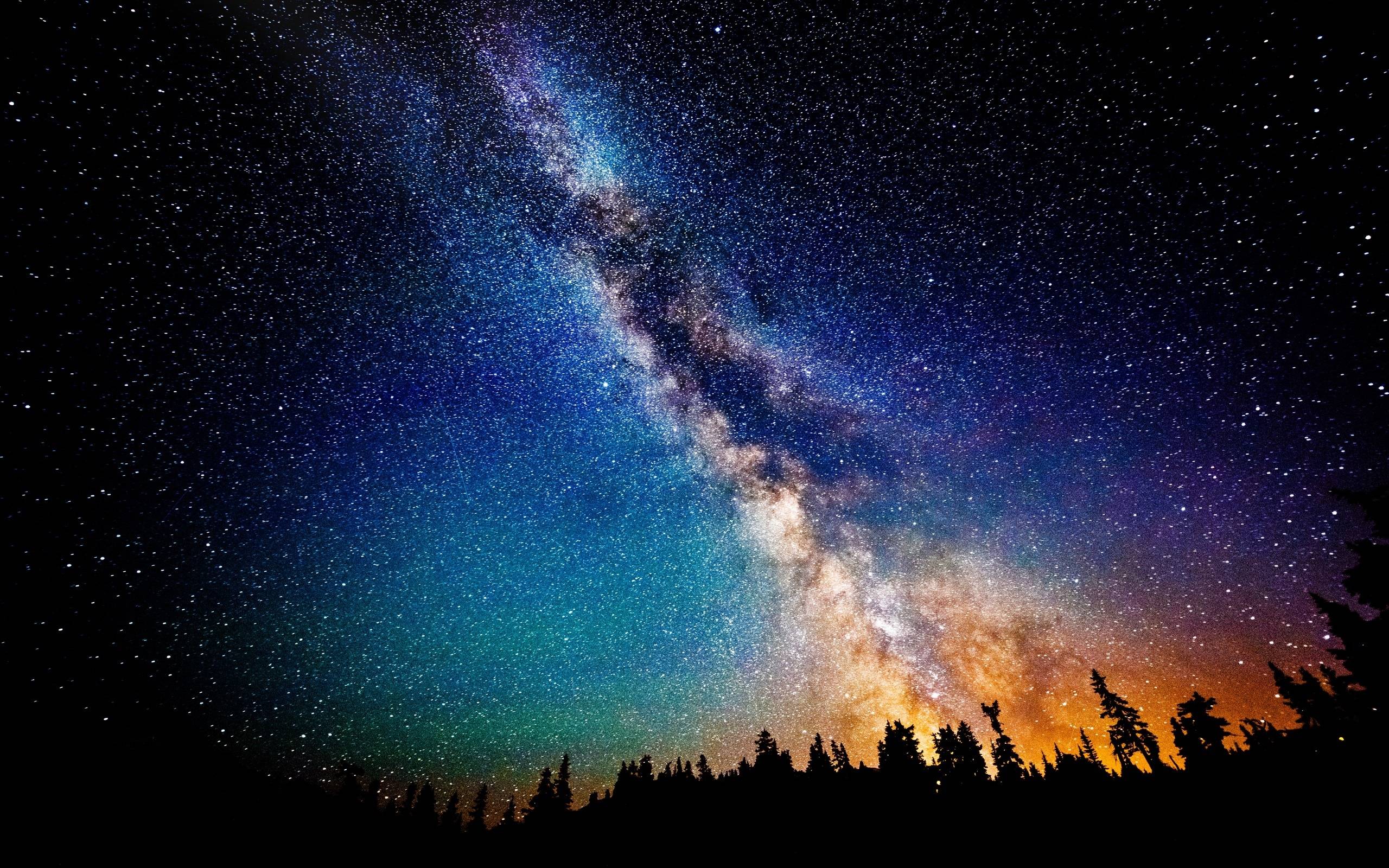 Night Milky Way Galaxy Wallpaper Wide or HD