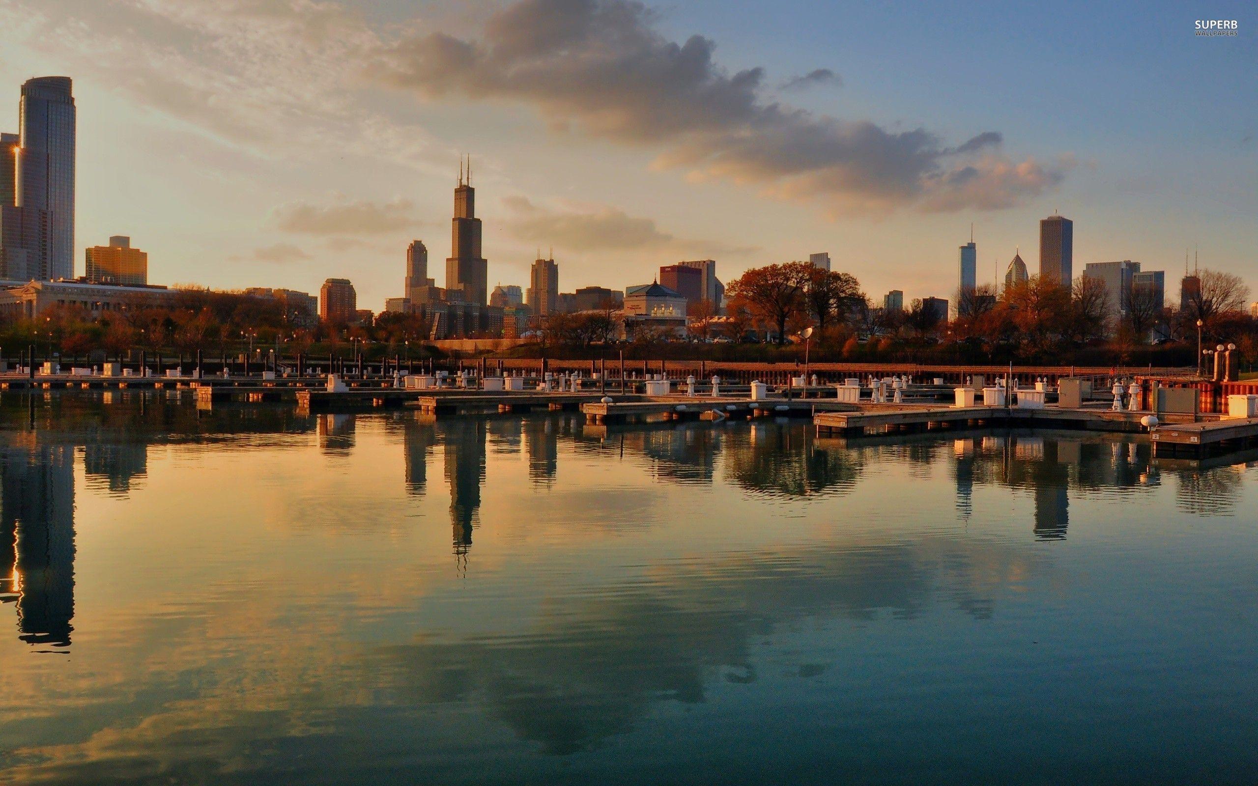 Chicago City Skyline Picture Wallpaper Wallpaper