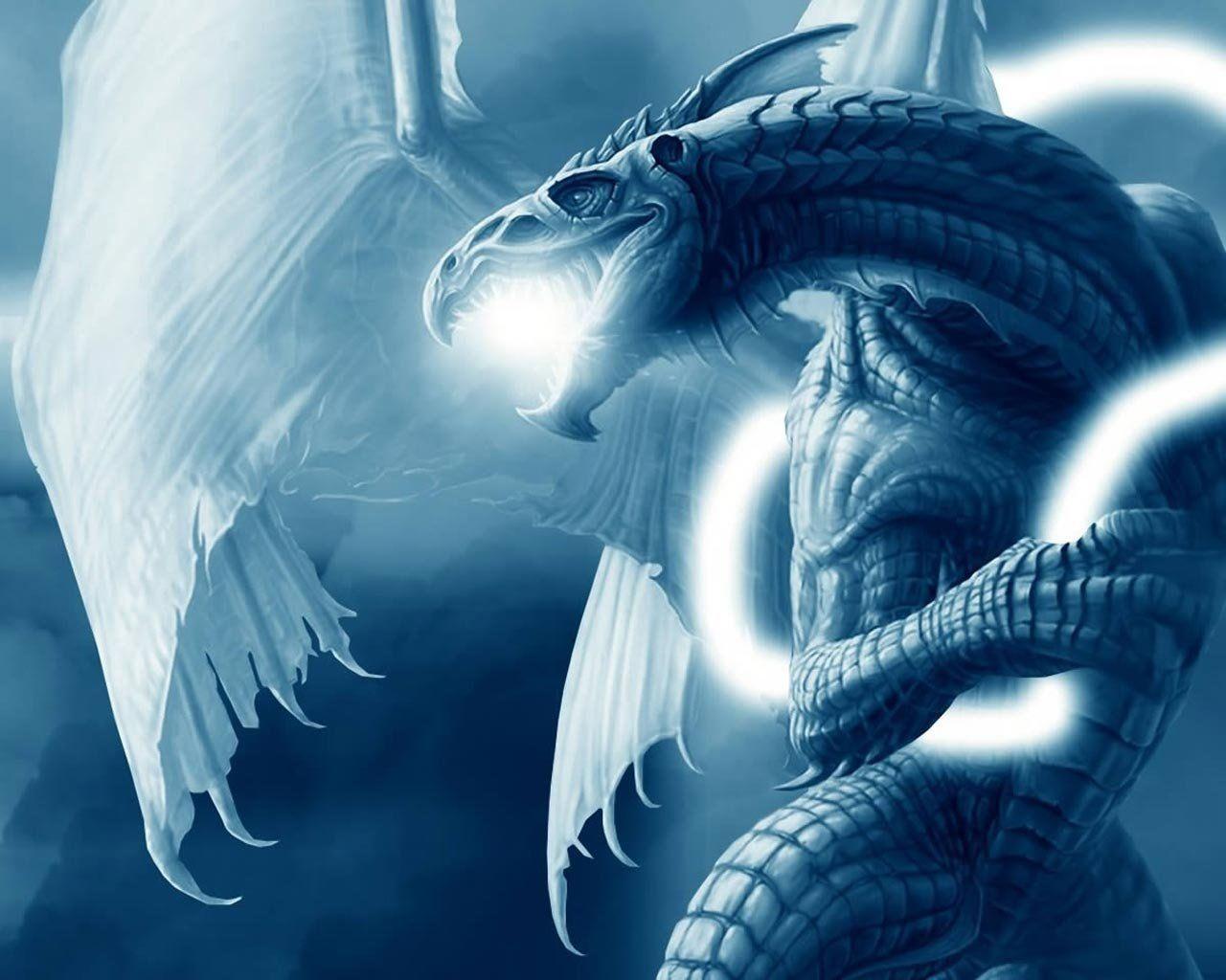 Wallpaper For > Awesome Blue Dragon Wallpaper