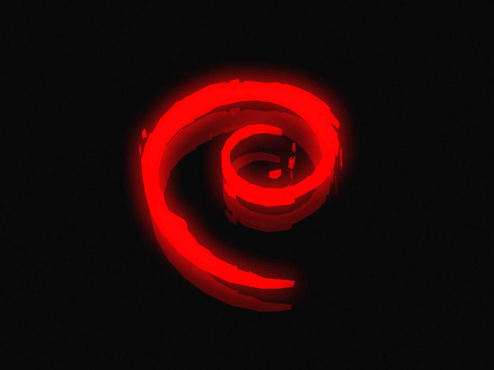 DEBIAN Red Neon Logo 01 By X A N A X