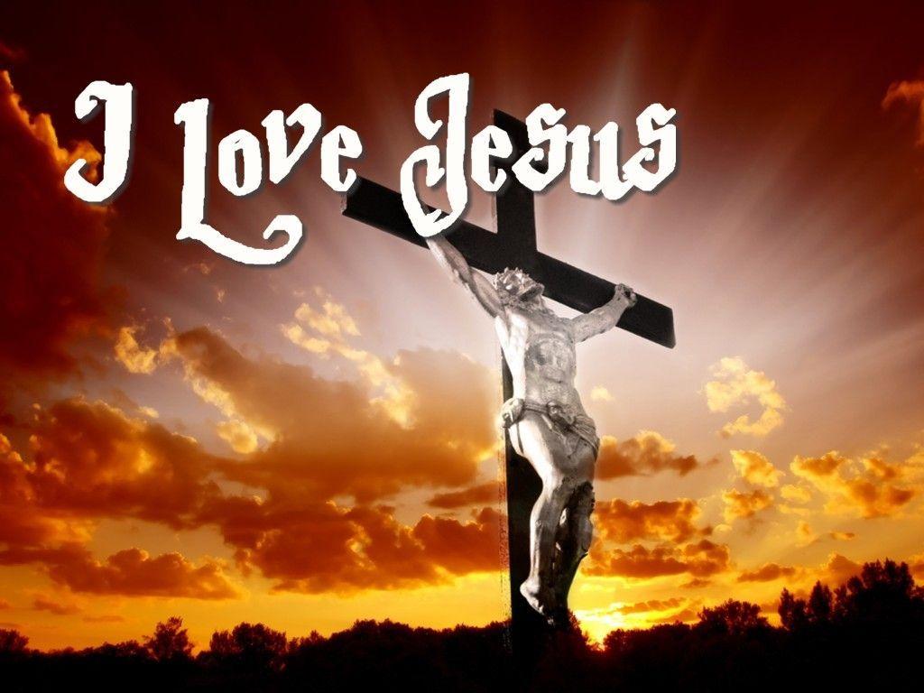 i love jesus Christian cross with Jesus Christ in beautiful