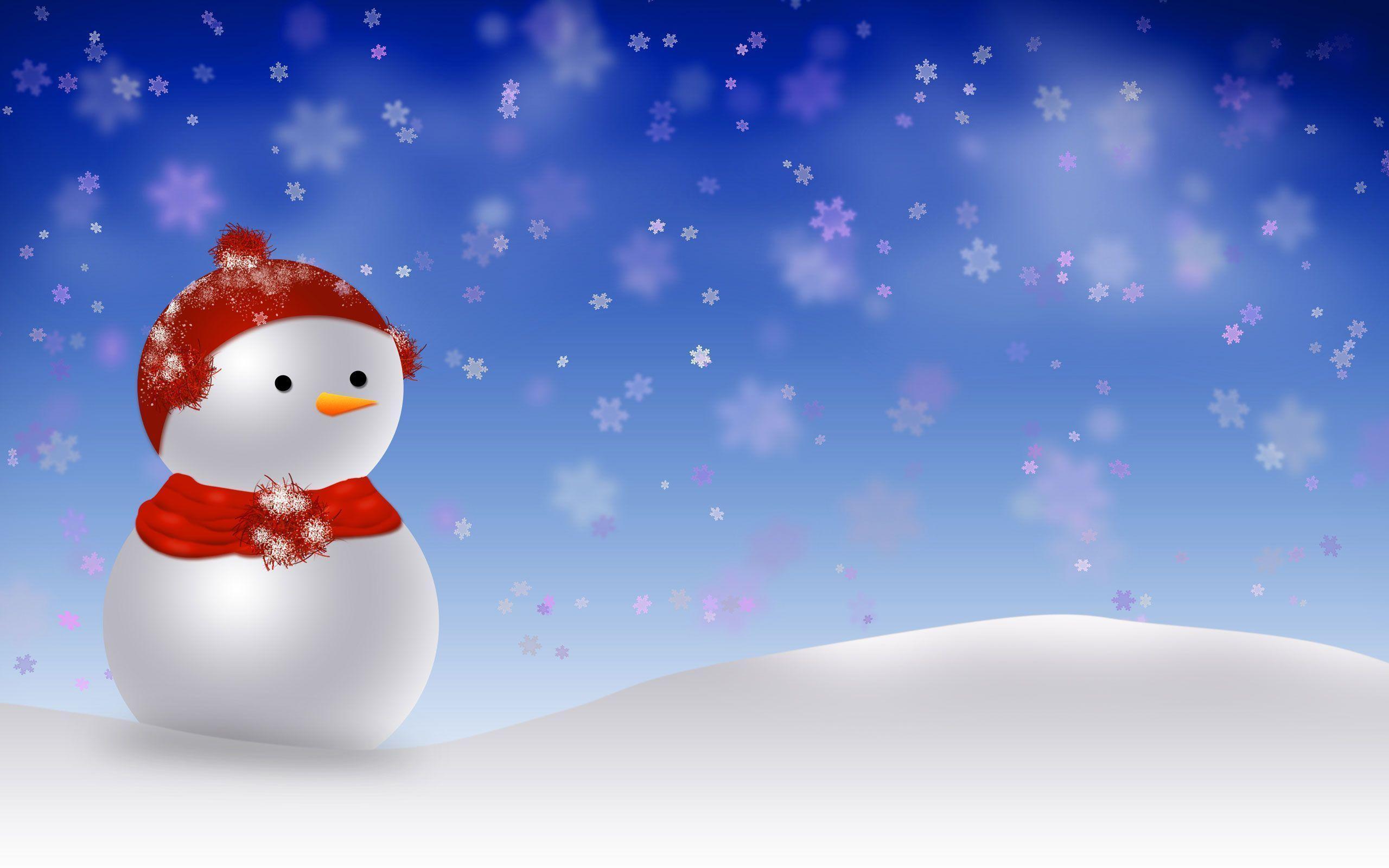 Christmas Snowman Free Desktop Wallpaper 16073 HD Wallpaper