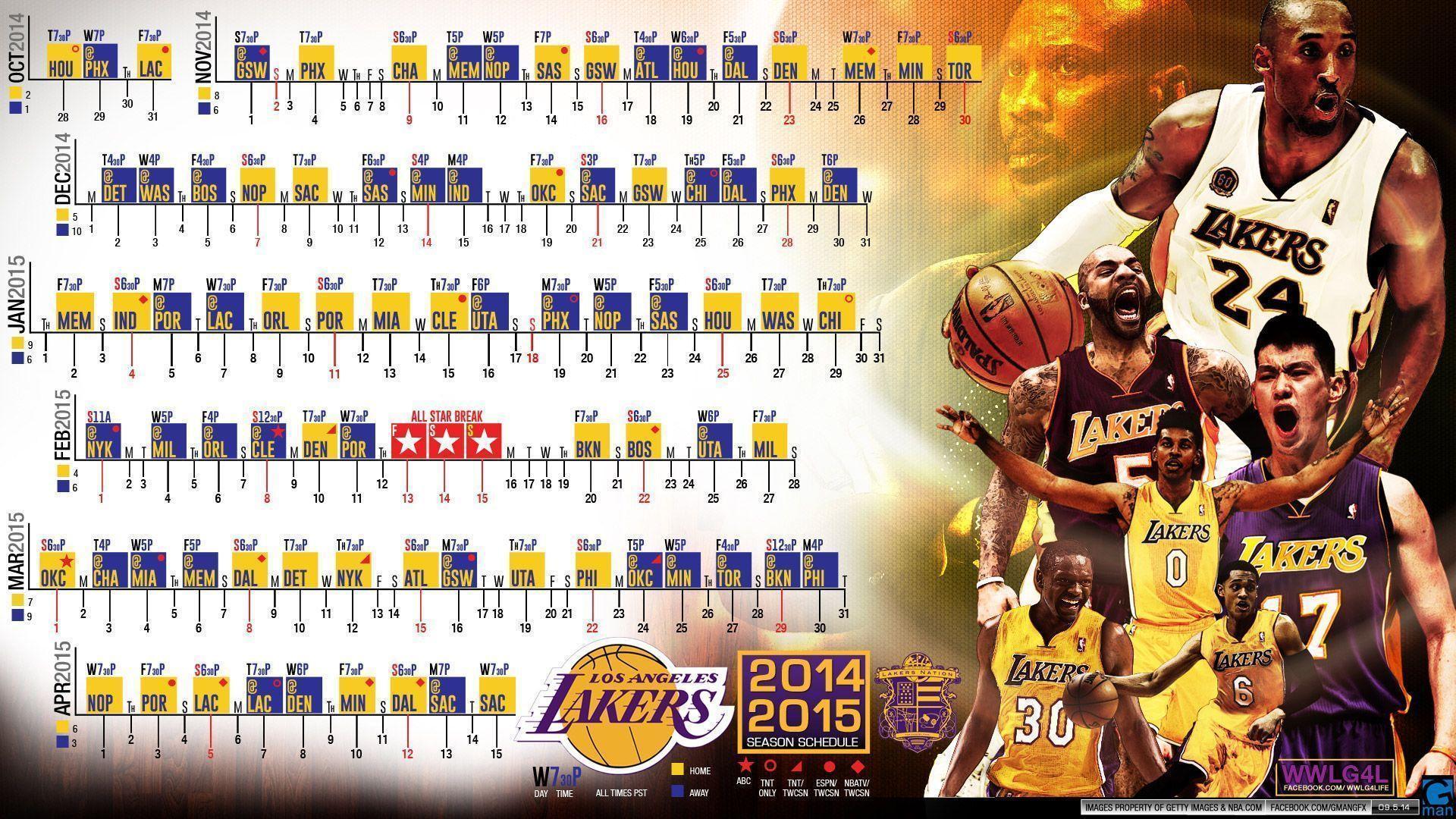 LA Lakers 2014 2015 Schedule Wallpaper