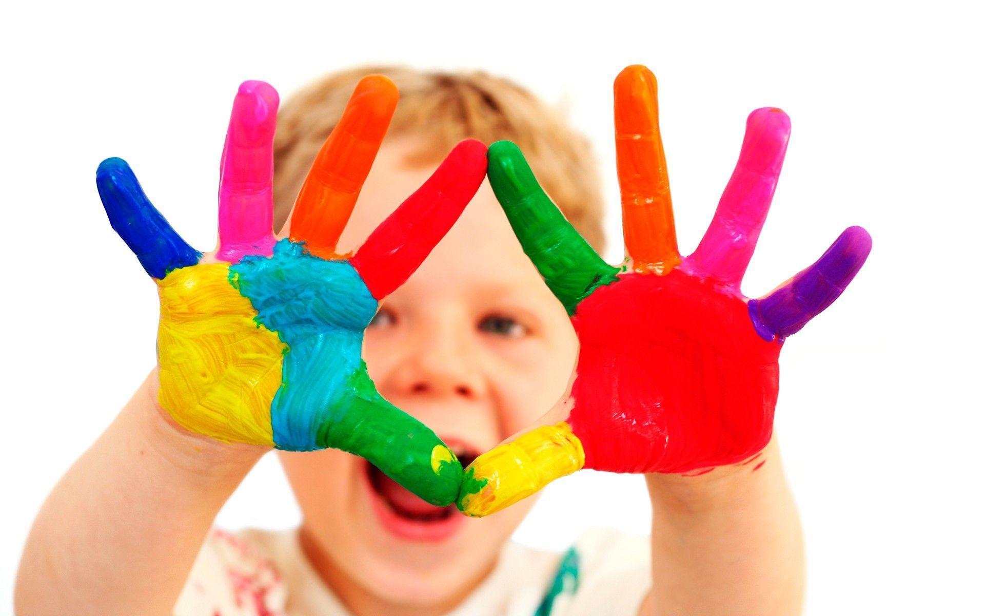 Finger Kids Painting HD Desktop Wallpaper