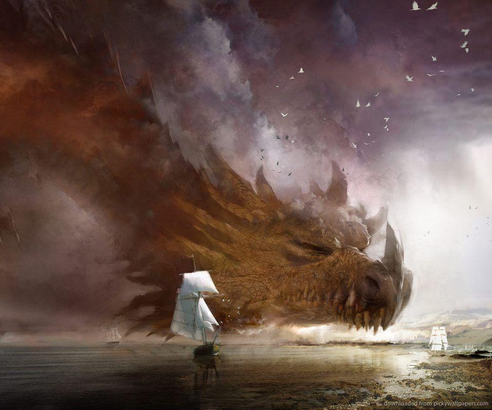 Download Dragon And Ship By Daniel Dociu Wallpaper For Samsung Epic