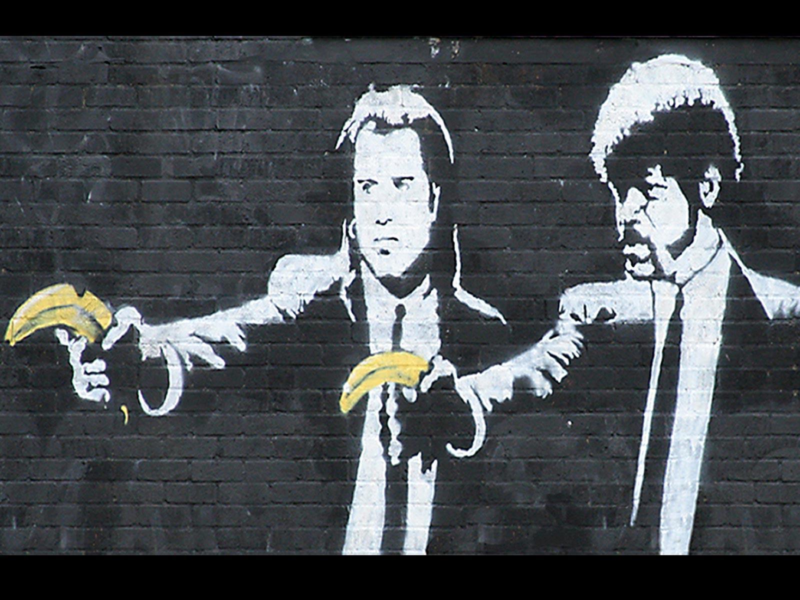 Pulp Fiction Banksy Wallpaper