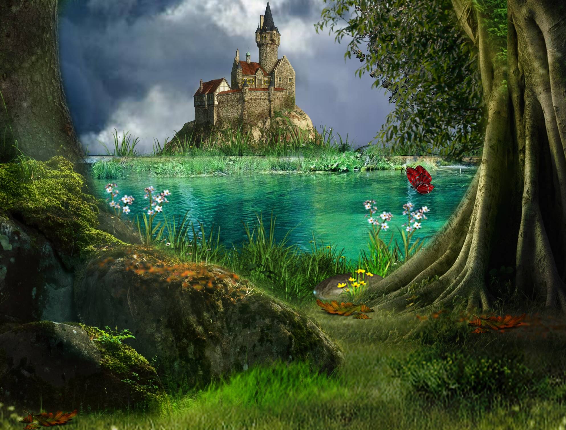 image For > Fairytale Castle Background