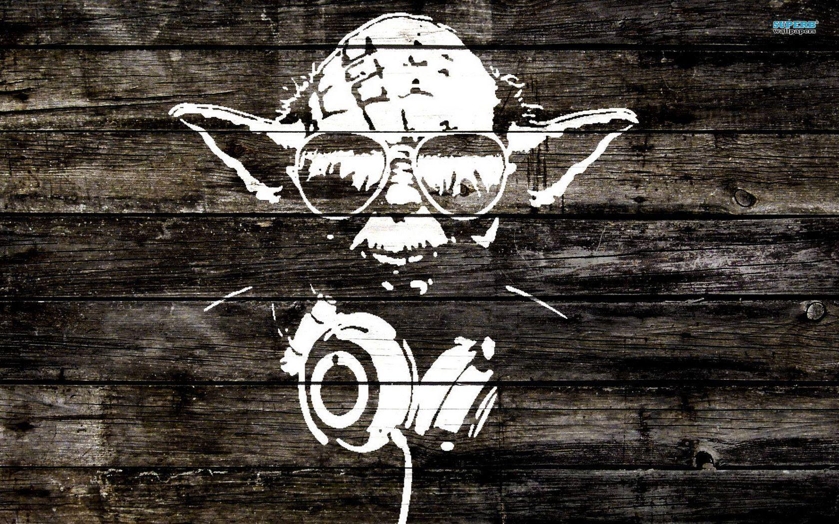 Yoda wood graffiti wallpaper wallpaper - #