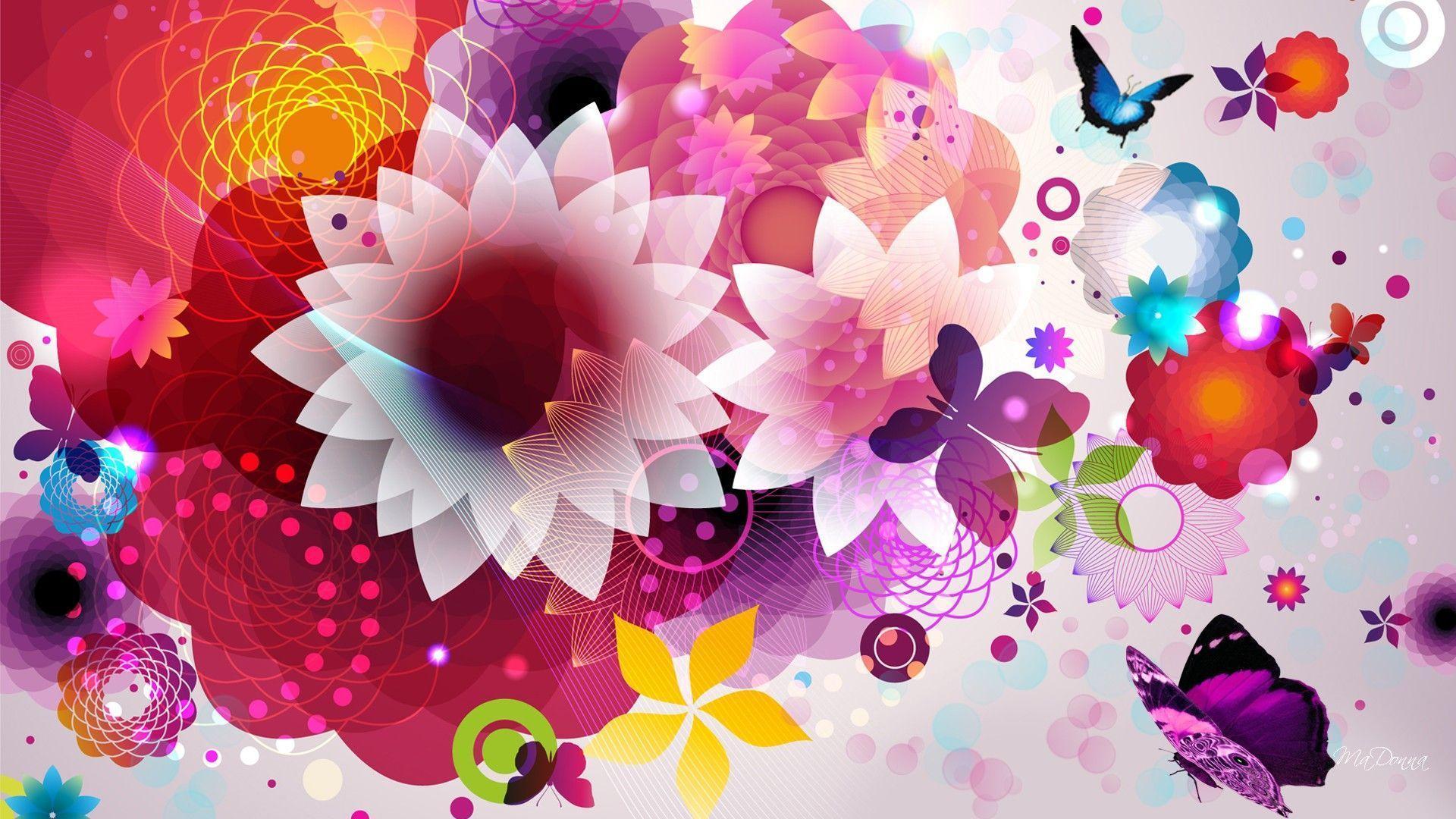 Vector Violet Flower HD Wallpaper