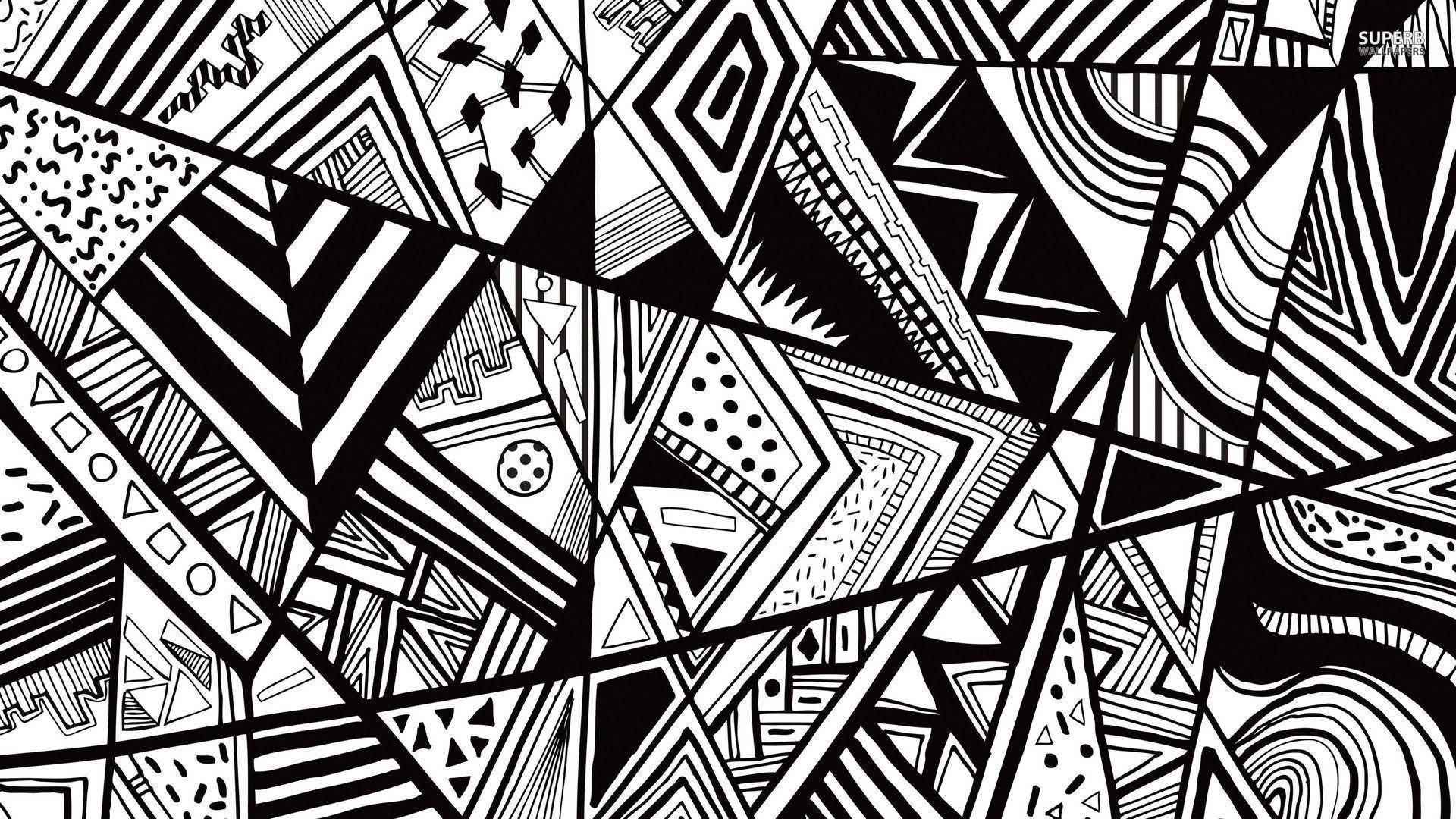 Black and white doodle wallpaper wallpaper - #