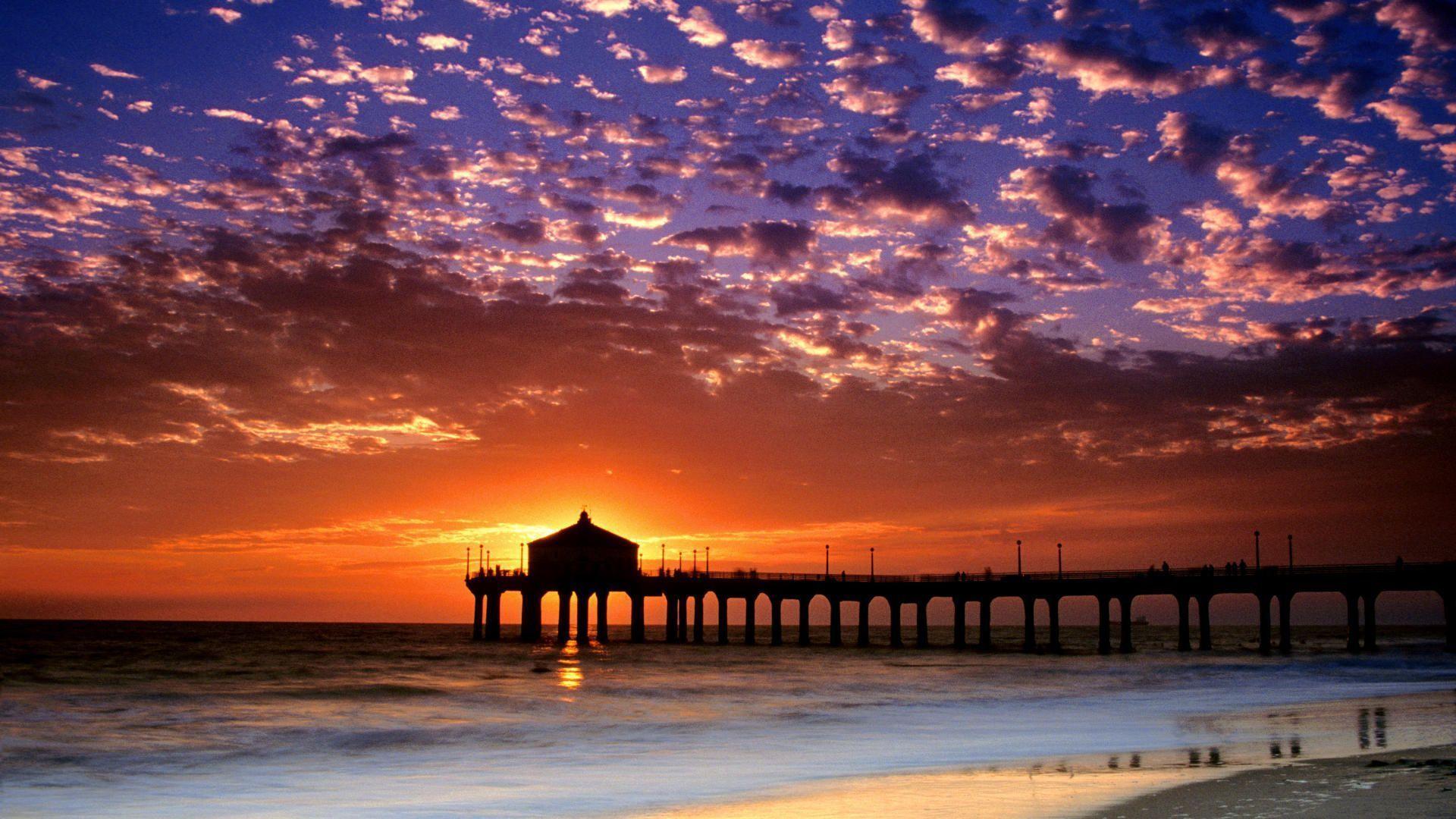 Cool Background California Beach Colorful Sky 1080x607px high