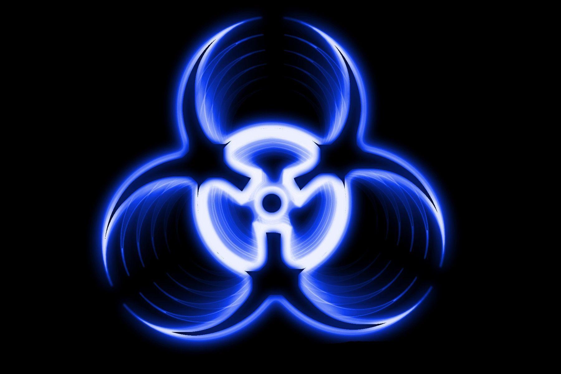 Wallpaper For > Biohazard Symbol Wallpaper Blue