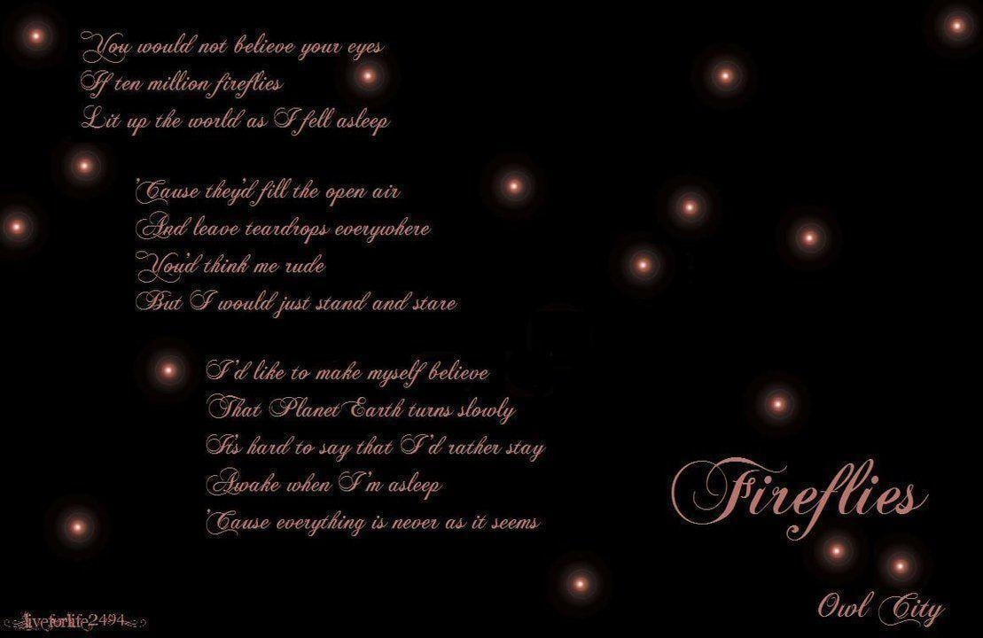 Owl City Fireflies Lyrics HD