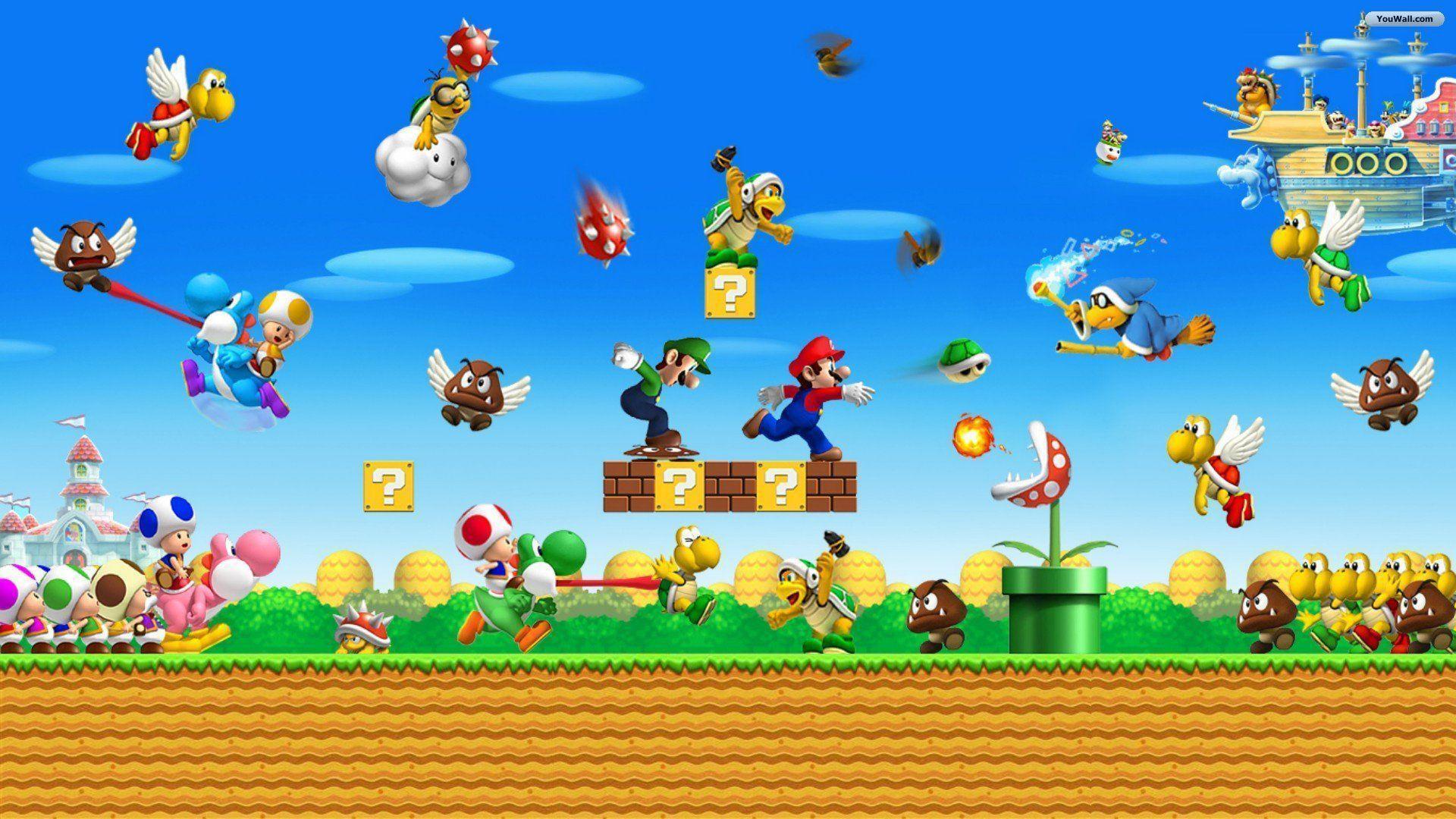 Wallpaper For > Mario Platform Background