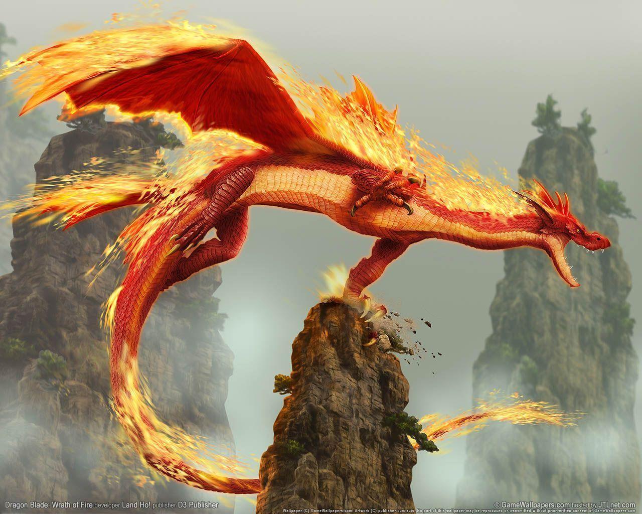 Wallpaper For > Fire Dragon Wallpaper 3D